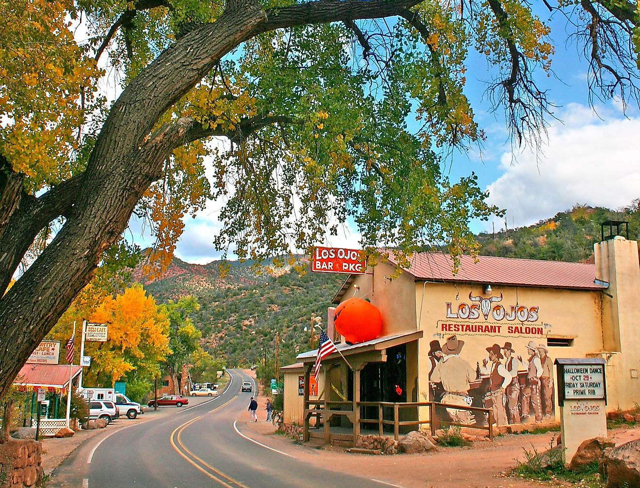 Fall color along highway 4 through Jemez Springs in the mountains of central New Mexico.