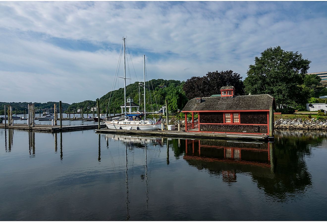 The Norwich Harbor and waterfront park.