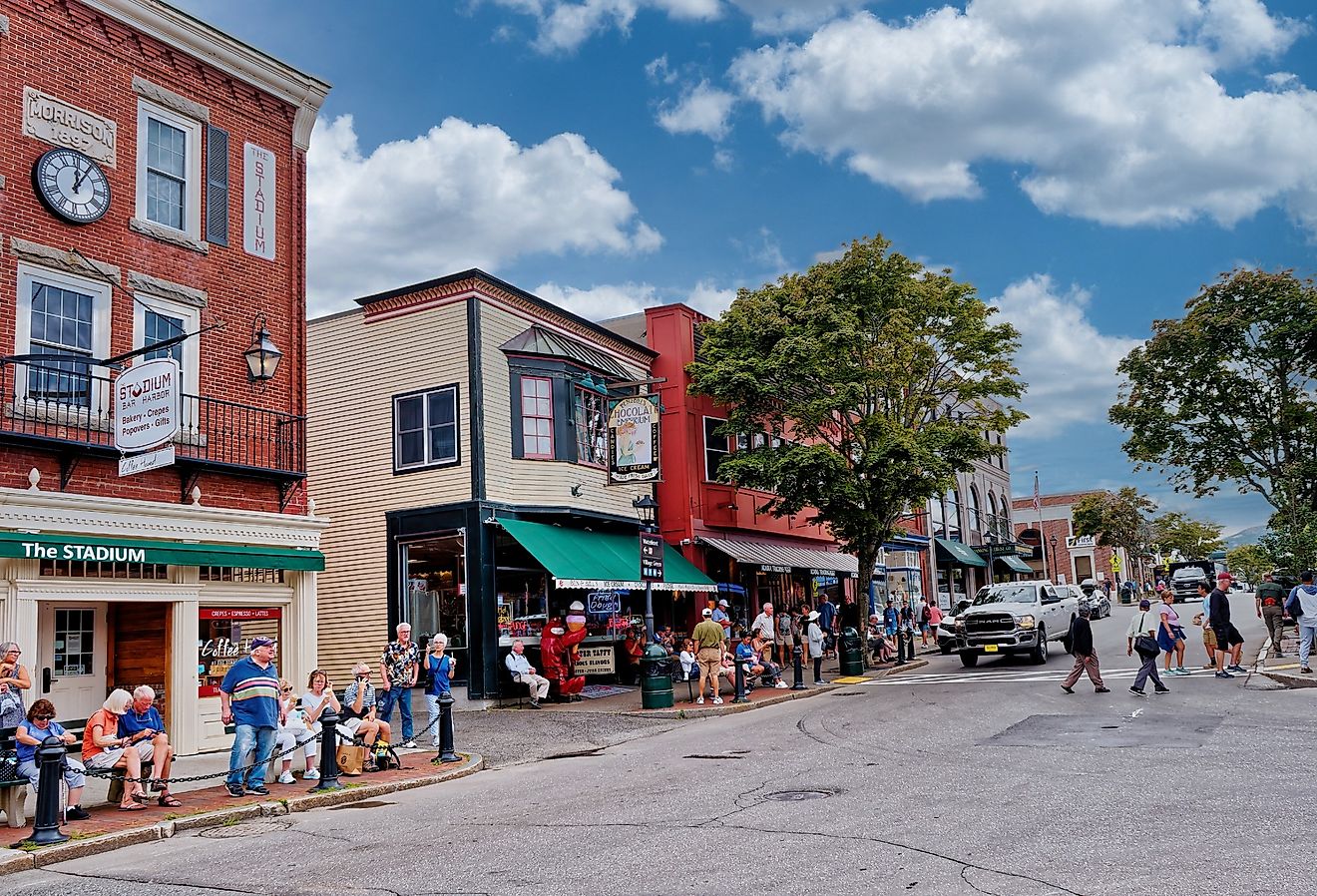 Downtown street in Bar Harbor, Maine. Image credit Darryl Brooks via Shutterstock