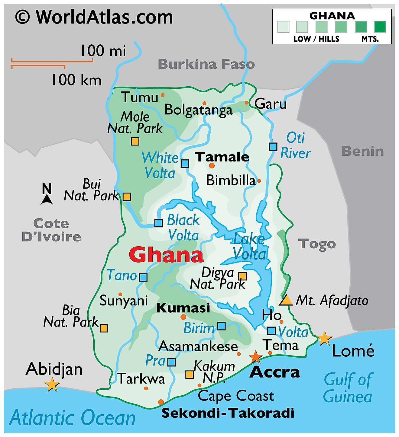 ghana karta Ghana landsfakta, folkmängd, folkgrupper, bnp, karta mm ...