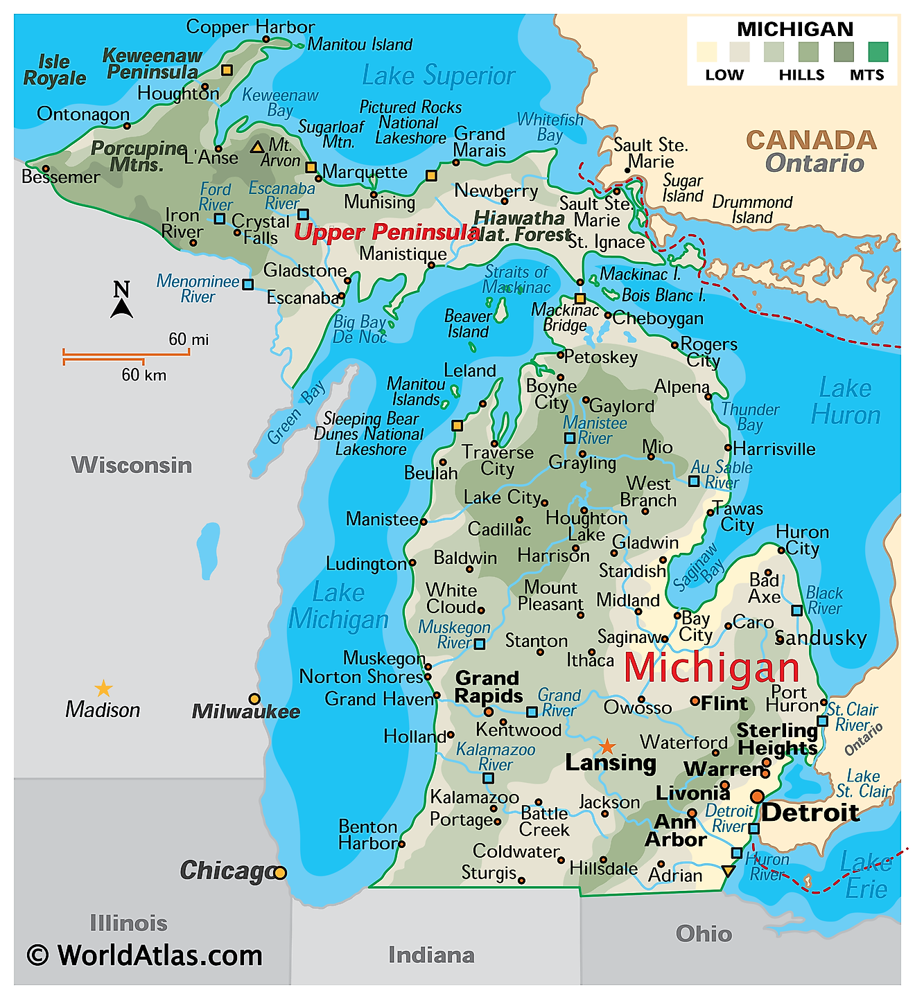 Michigan Karten Fakten Weltatlas Marea Brava