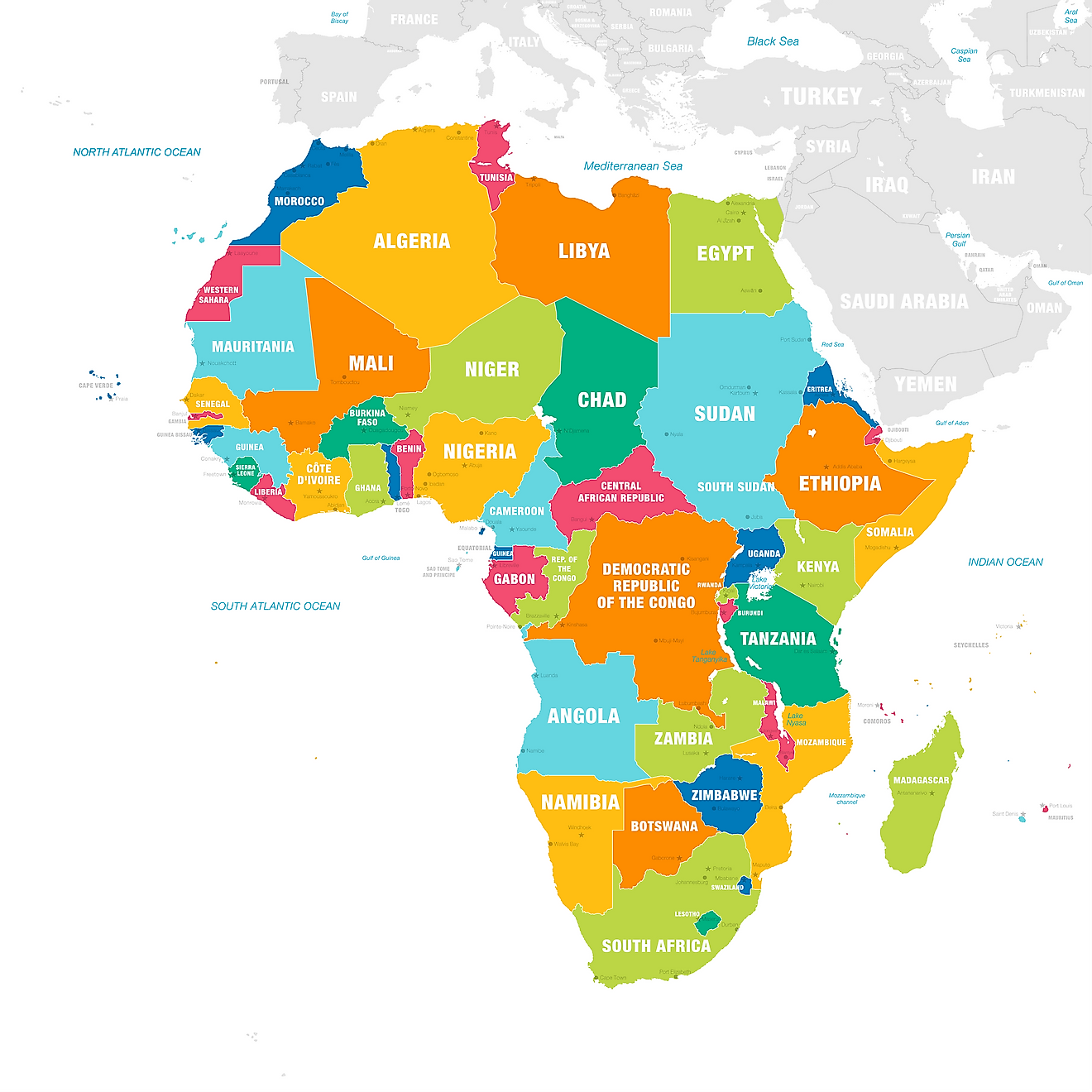 Countries In Africa Continent Map How Many Countries Are There In Africa? - Worldatlas