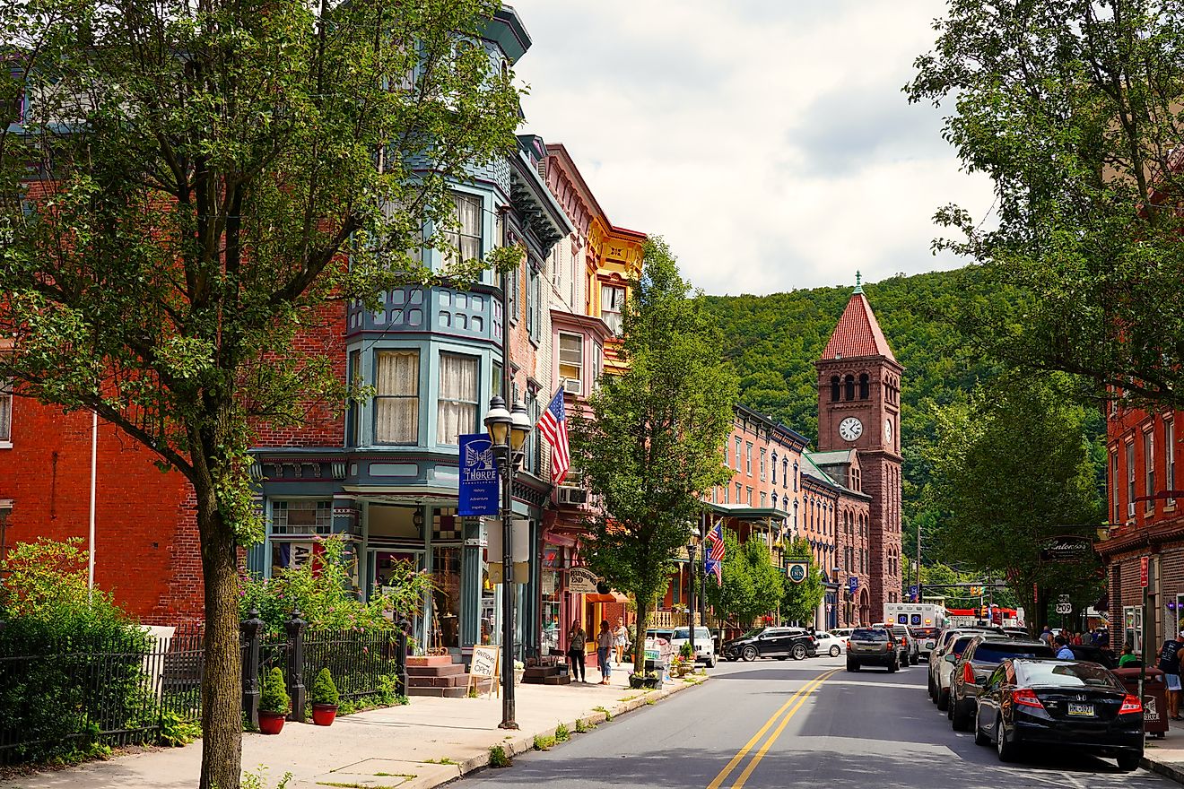 Main Street in Jim Thorpe, Pennsylvania. Editorial credit: EQRoy / Shutterstock.com.