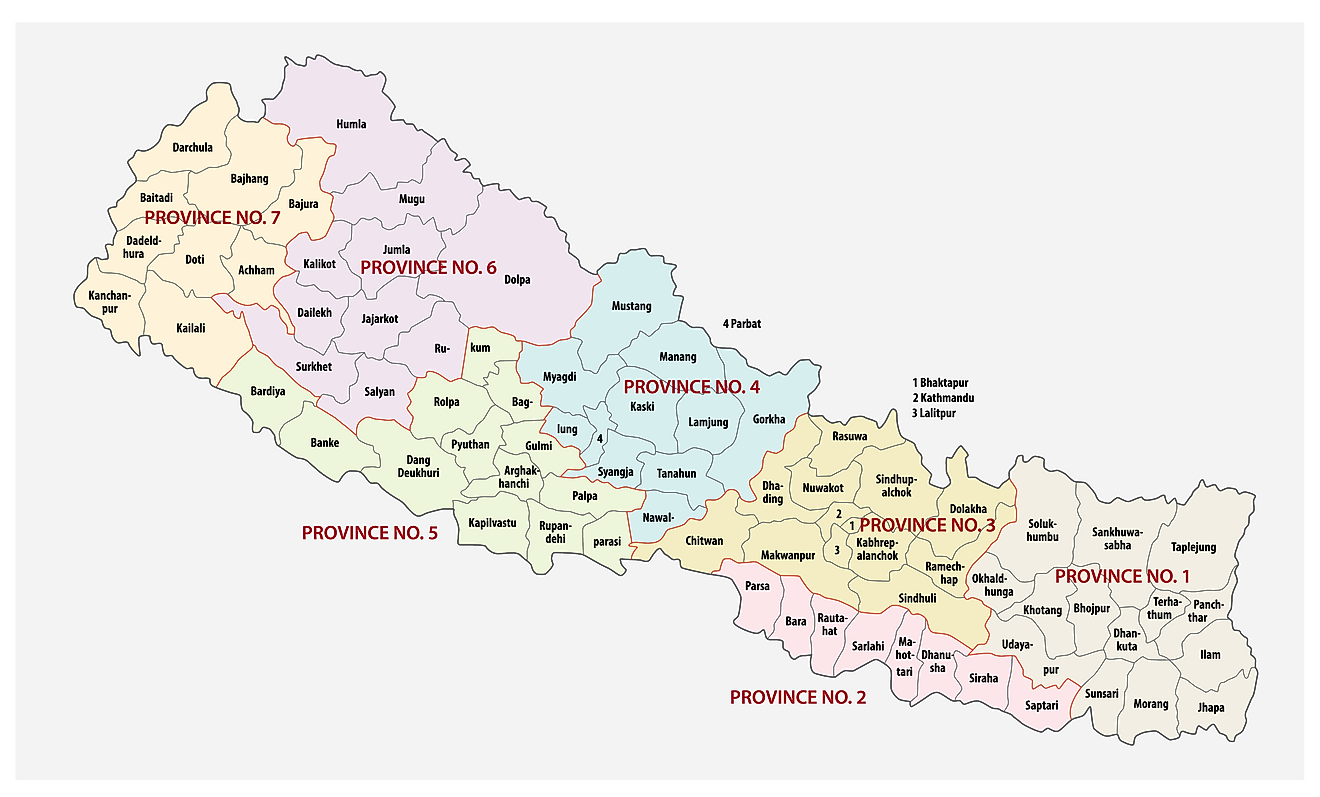 Provinces Of Nepal Map 