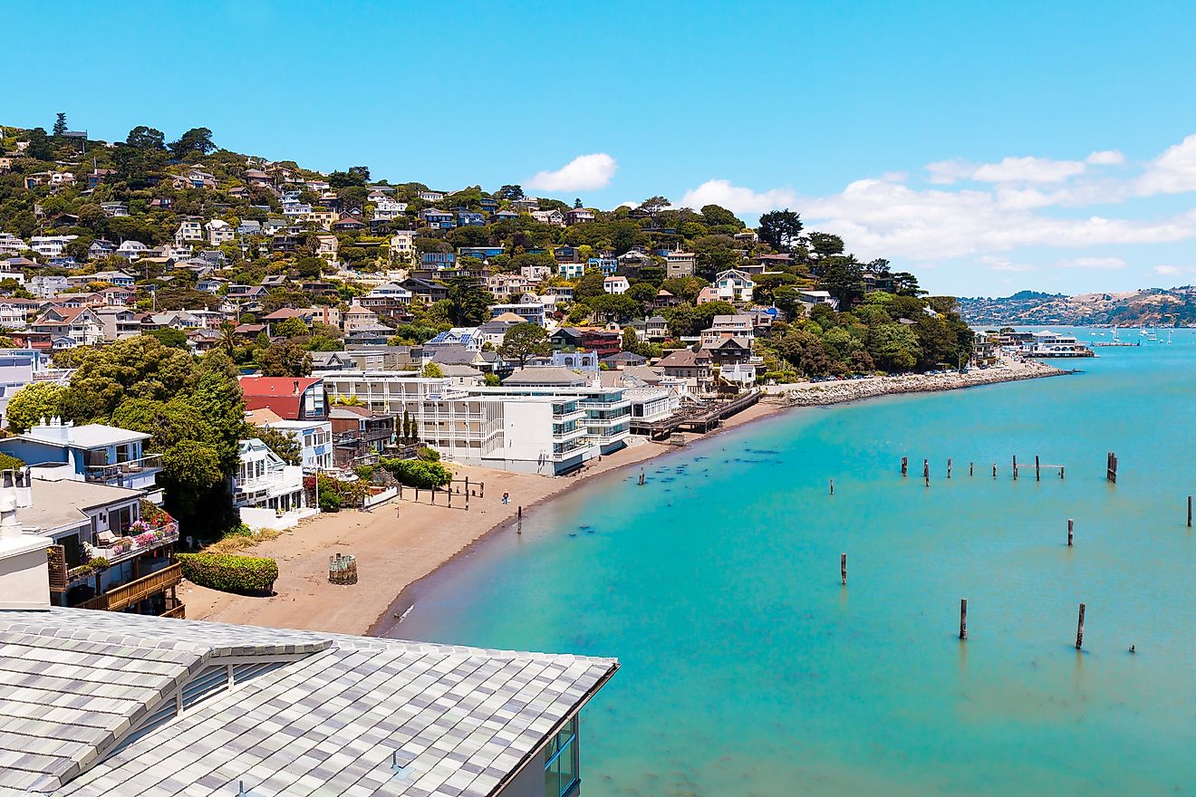 Aerial view of Sausalito, California.