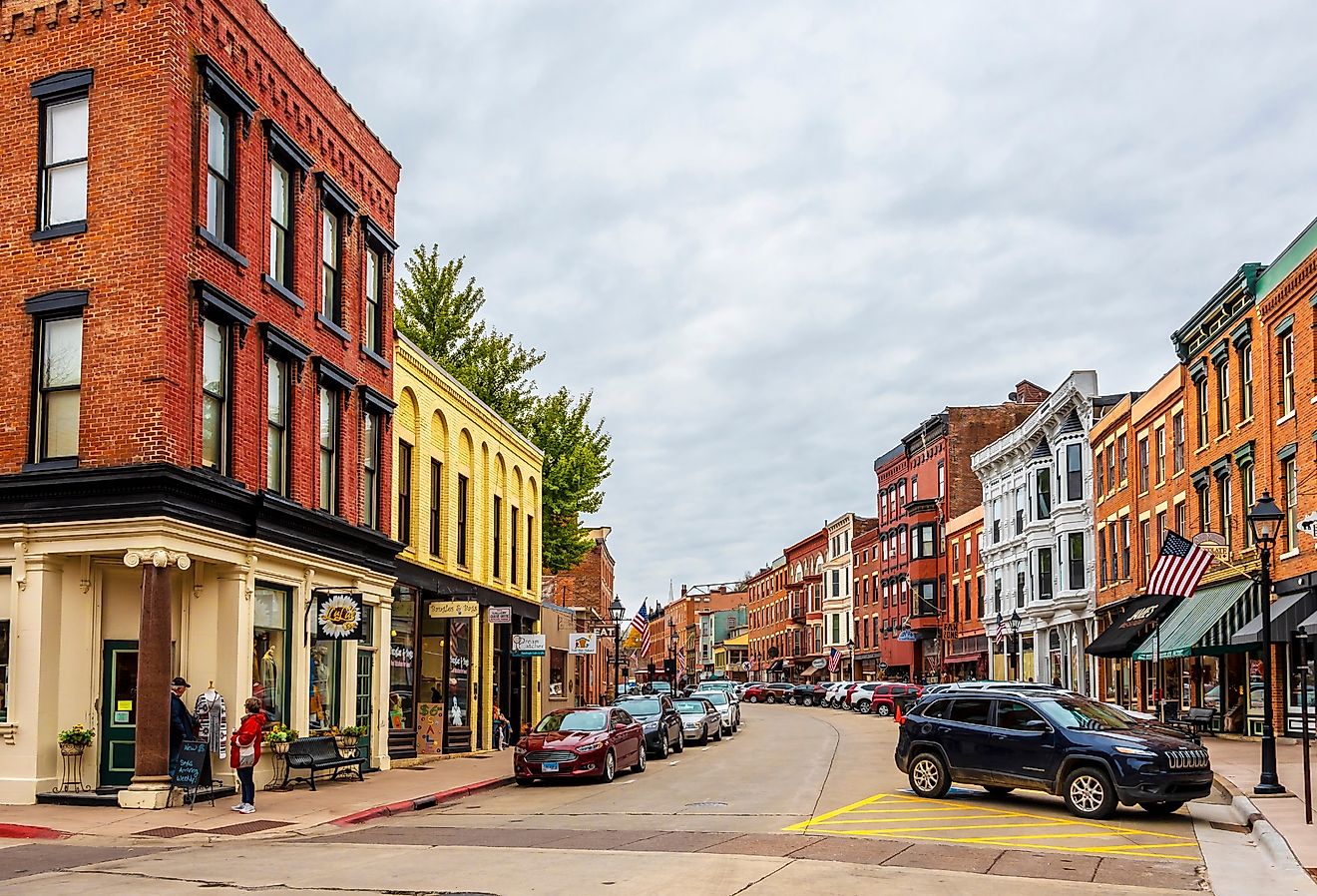 Historical street in Galena, Illinois. Image credit Nejdet Duzen via Shutterstock