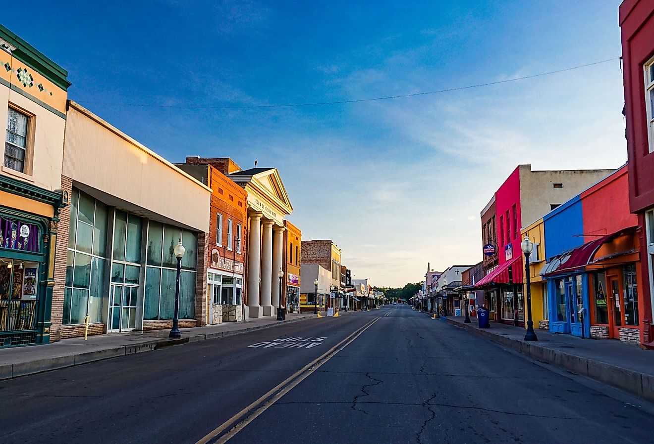 Bullard Street in downtown Silver City, looking north early on a summer morning. Image credit Underawesternsky via Shutterstock.