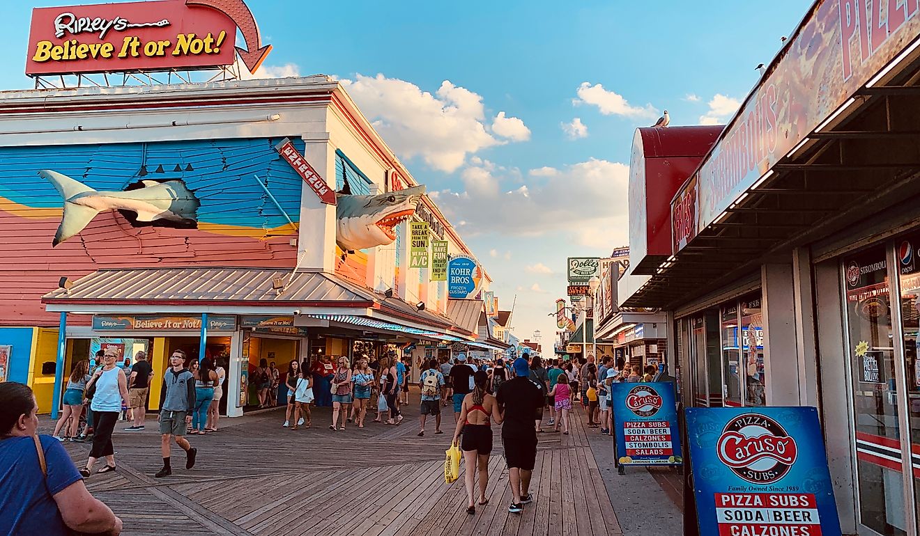 The Ocean City, Maryland, boardwalk. Image credit Yeilyn Channell via Shutterstock