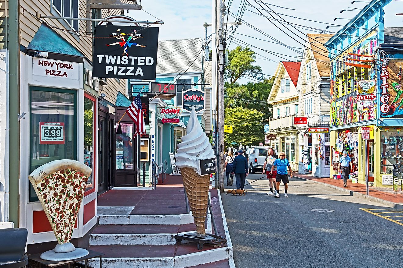 Vibrant Commercial Street in Provincetown, Massachusetts. Editorial credit: Mystic Stock Photography / Shutterstock.com