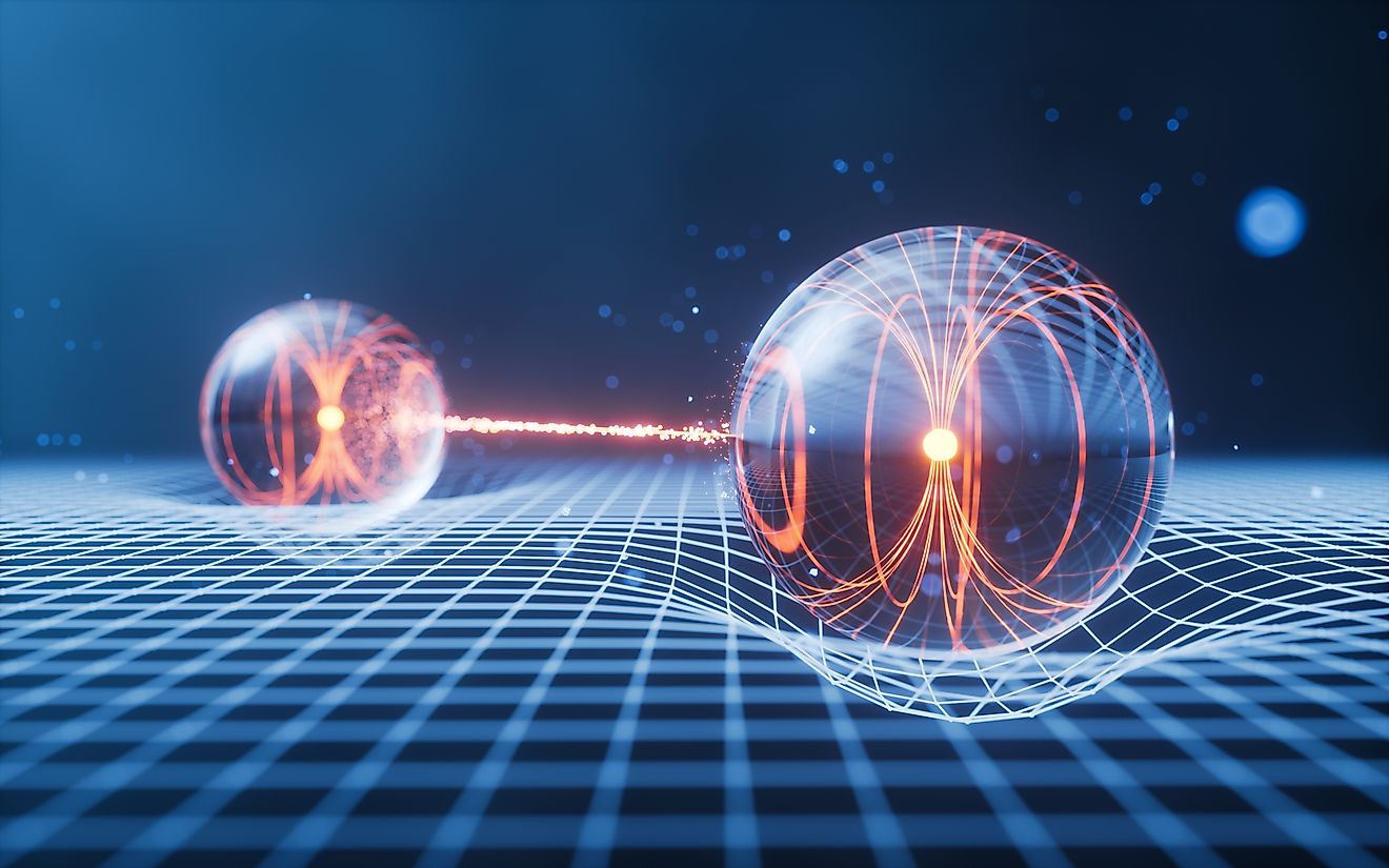 Physics quantum and quantum entanglement, 3d rendering. 3D illustration.