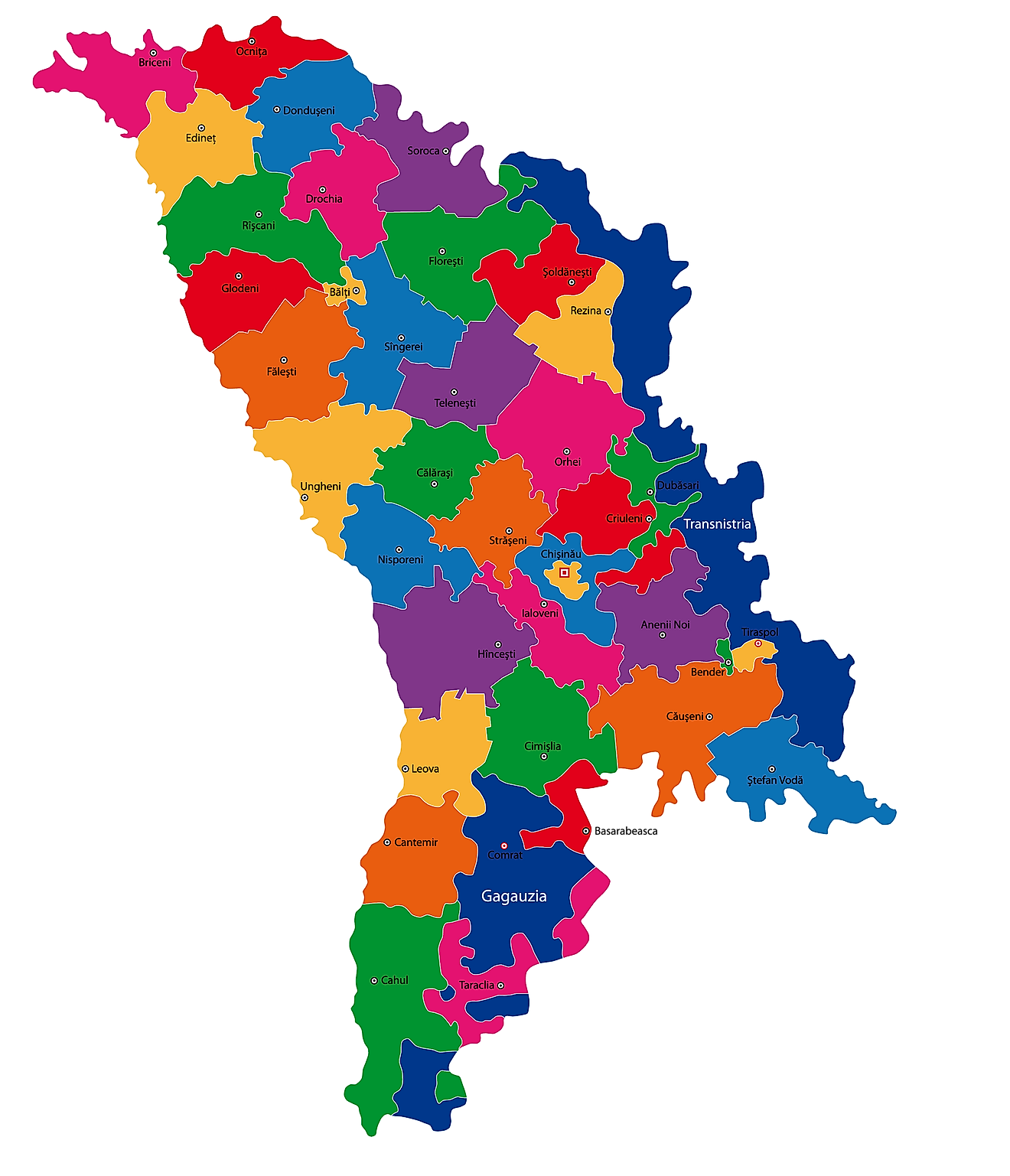 Raions Of Moldova Map 