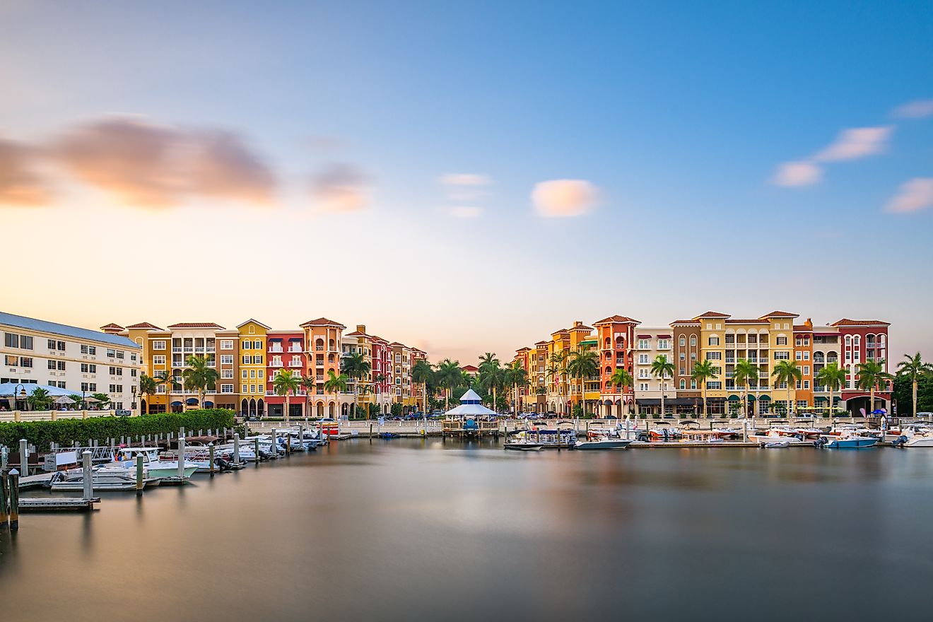 Buildings along the coast in Naples, Florida.