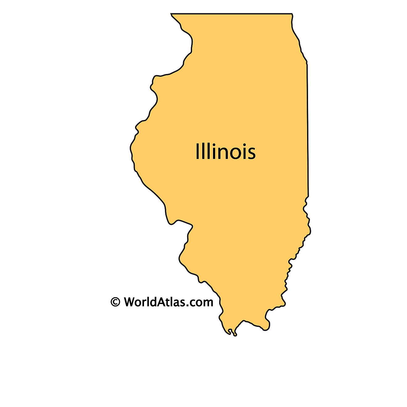 Top 92+ Pictures Outline Of The State Of Illinois Stunning