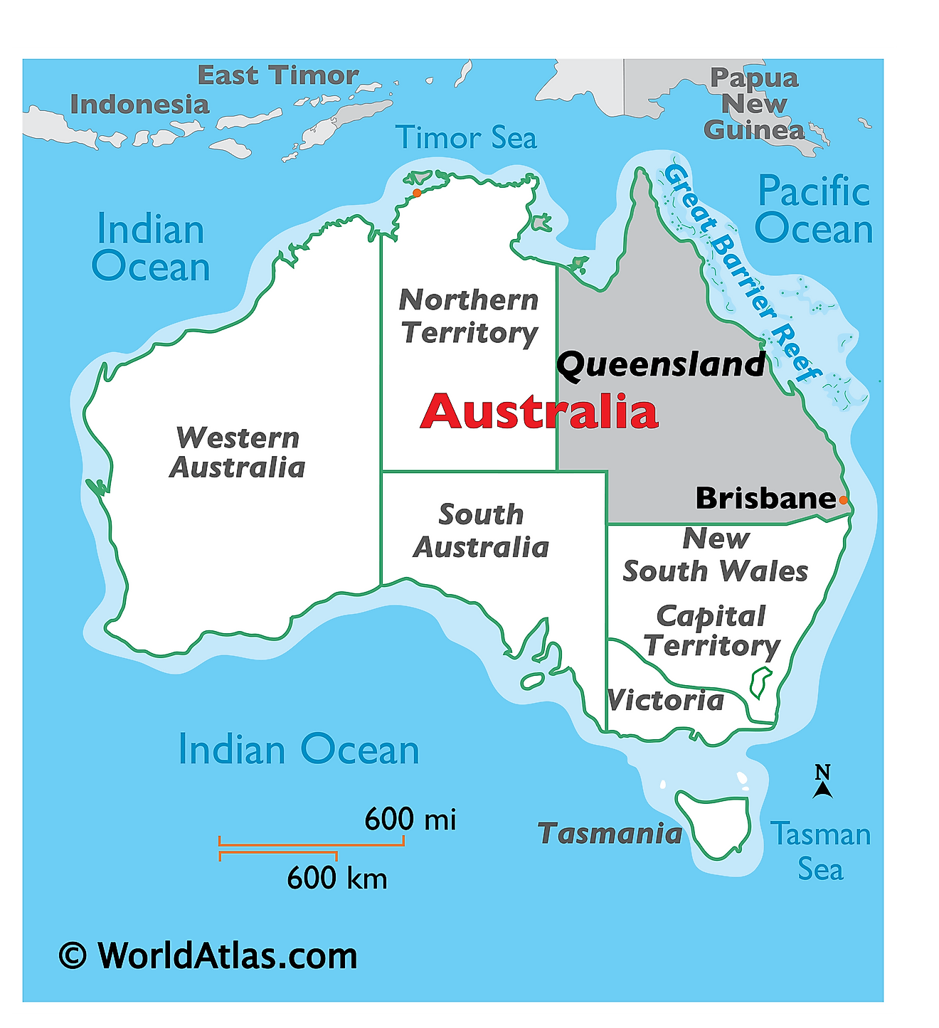 Large Detailed Map Of Queensland