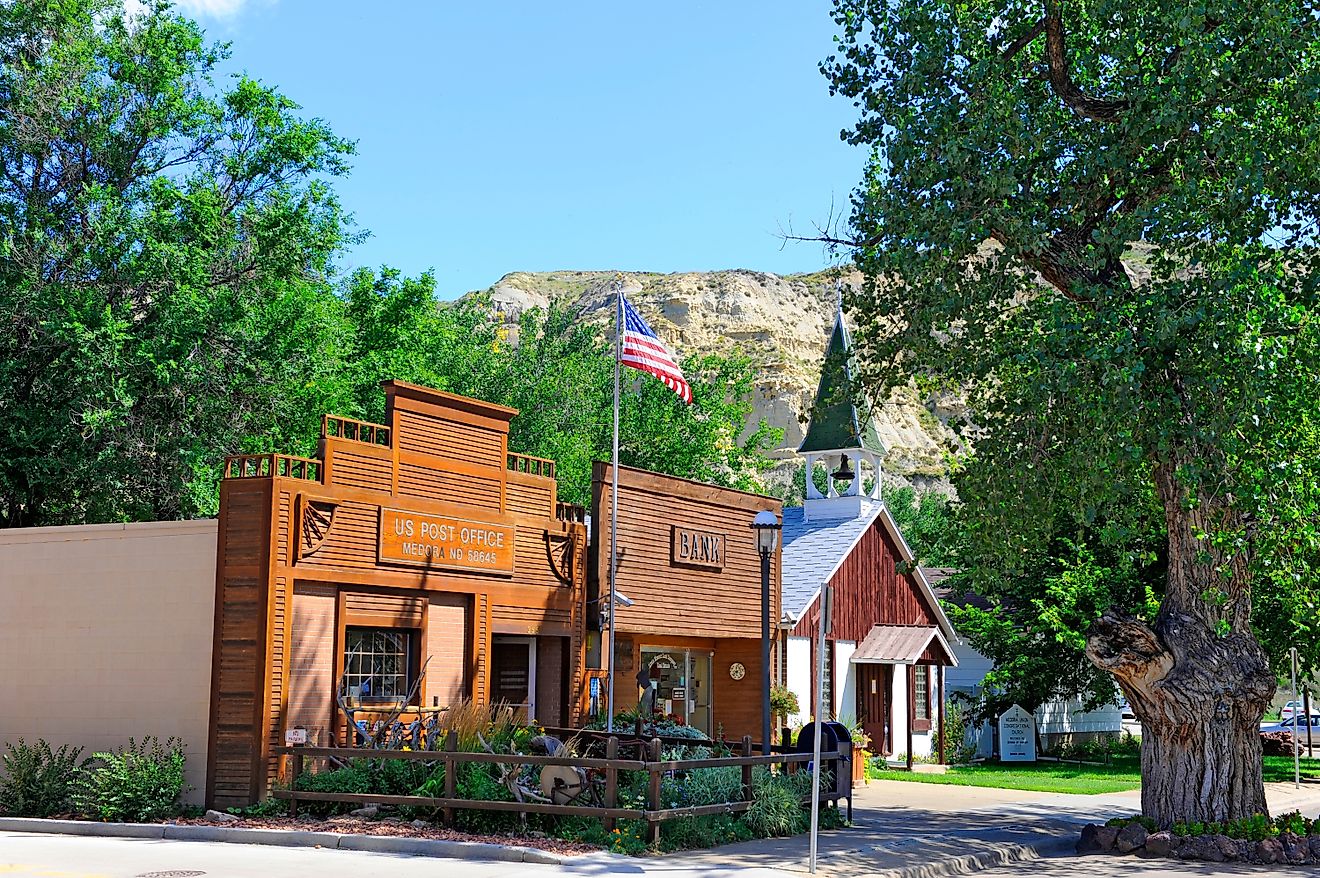 Historical buildings in Medora, North Dakota. Editorial credit: Dennis MacDonald / Shutterstock.com