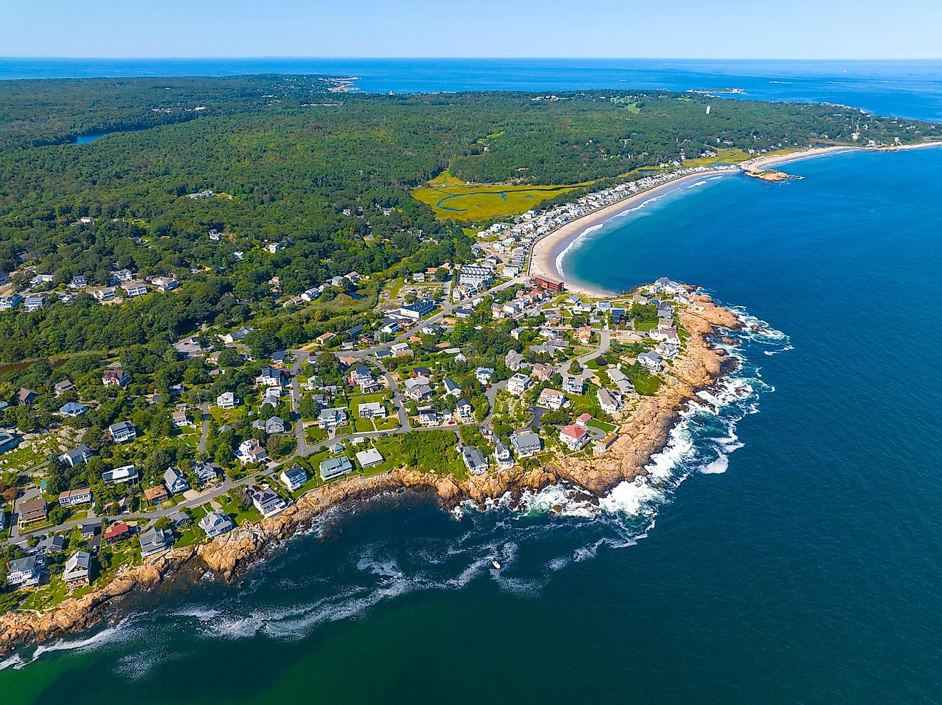 Aerial view of Gloucester, Massachusetts.