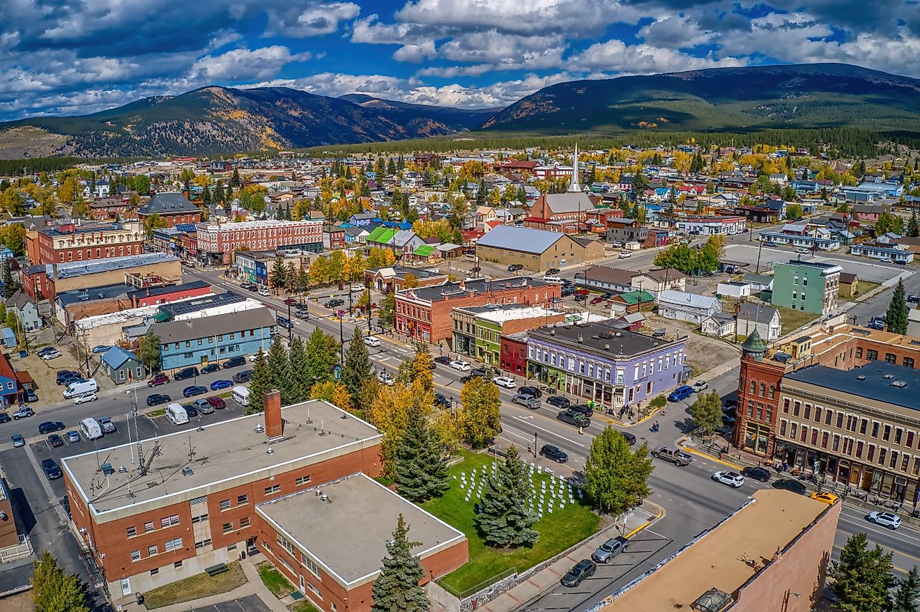Aerial view of Leadville, Colorado.