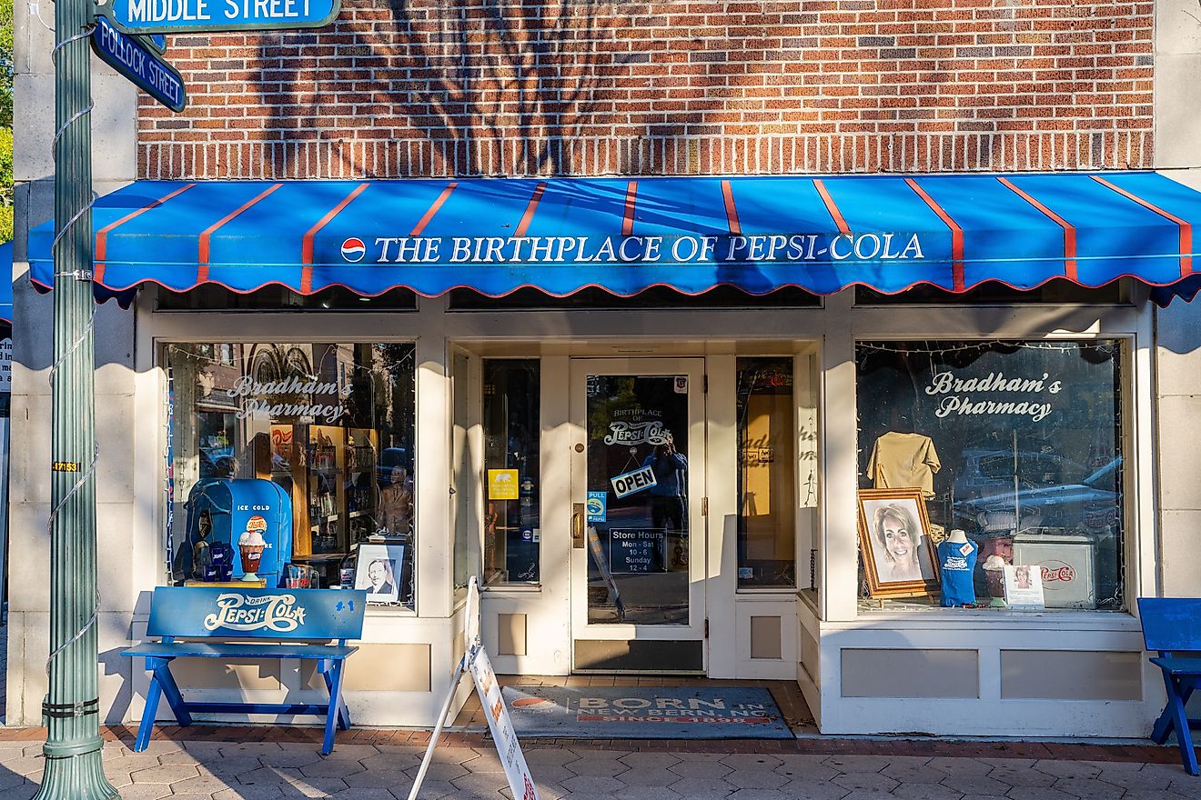 The birthplace of Pepsi Cola is in New Bern, North Carolina. Editorial credit: Kyle J Little / Shutterstock.com.