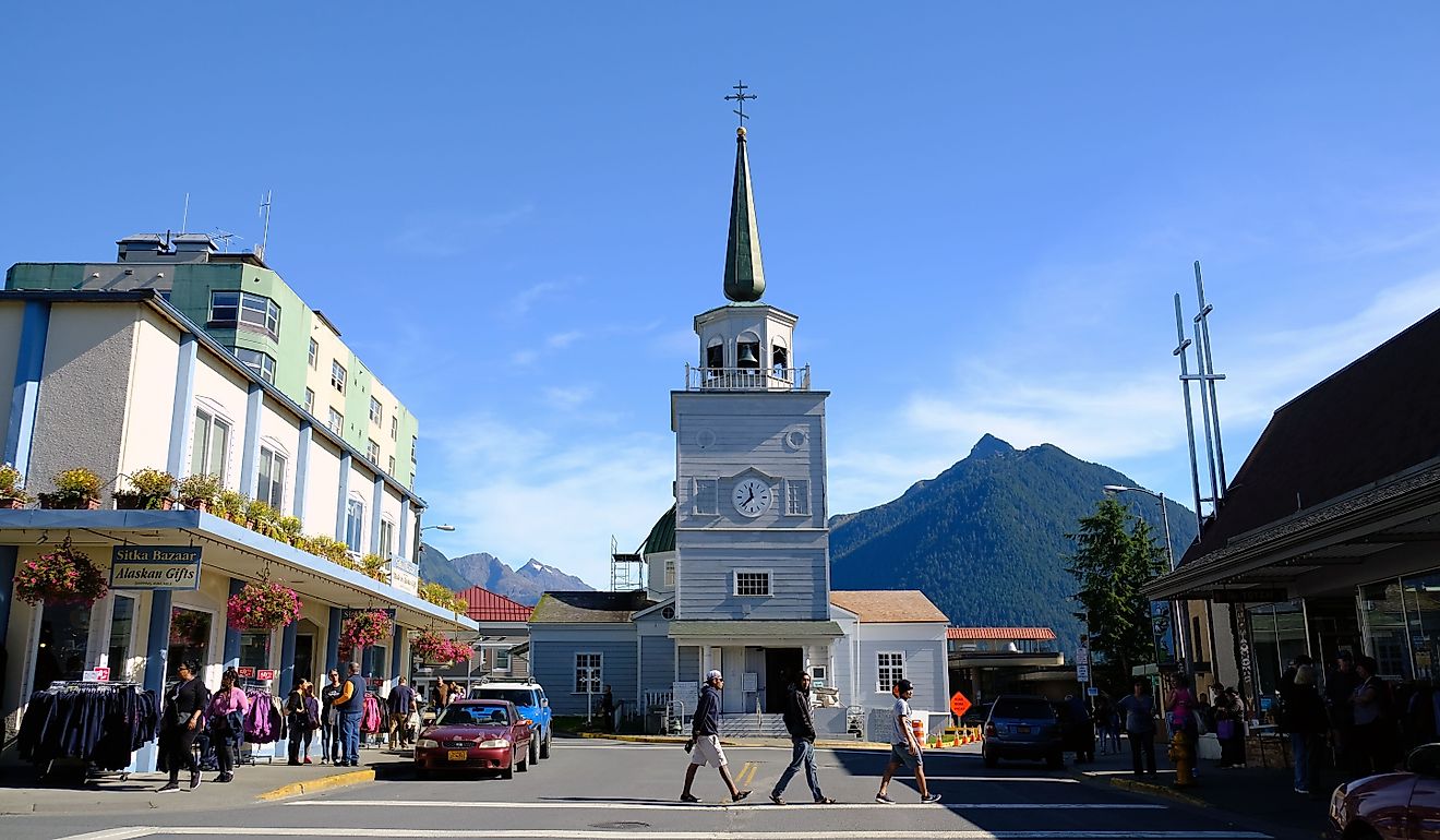 An orthodox church in downtown of Sitka, Alaska. Editorial credit: denbaim / Shutterstock.com