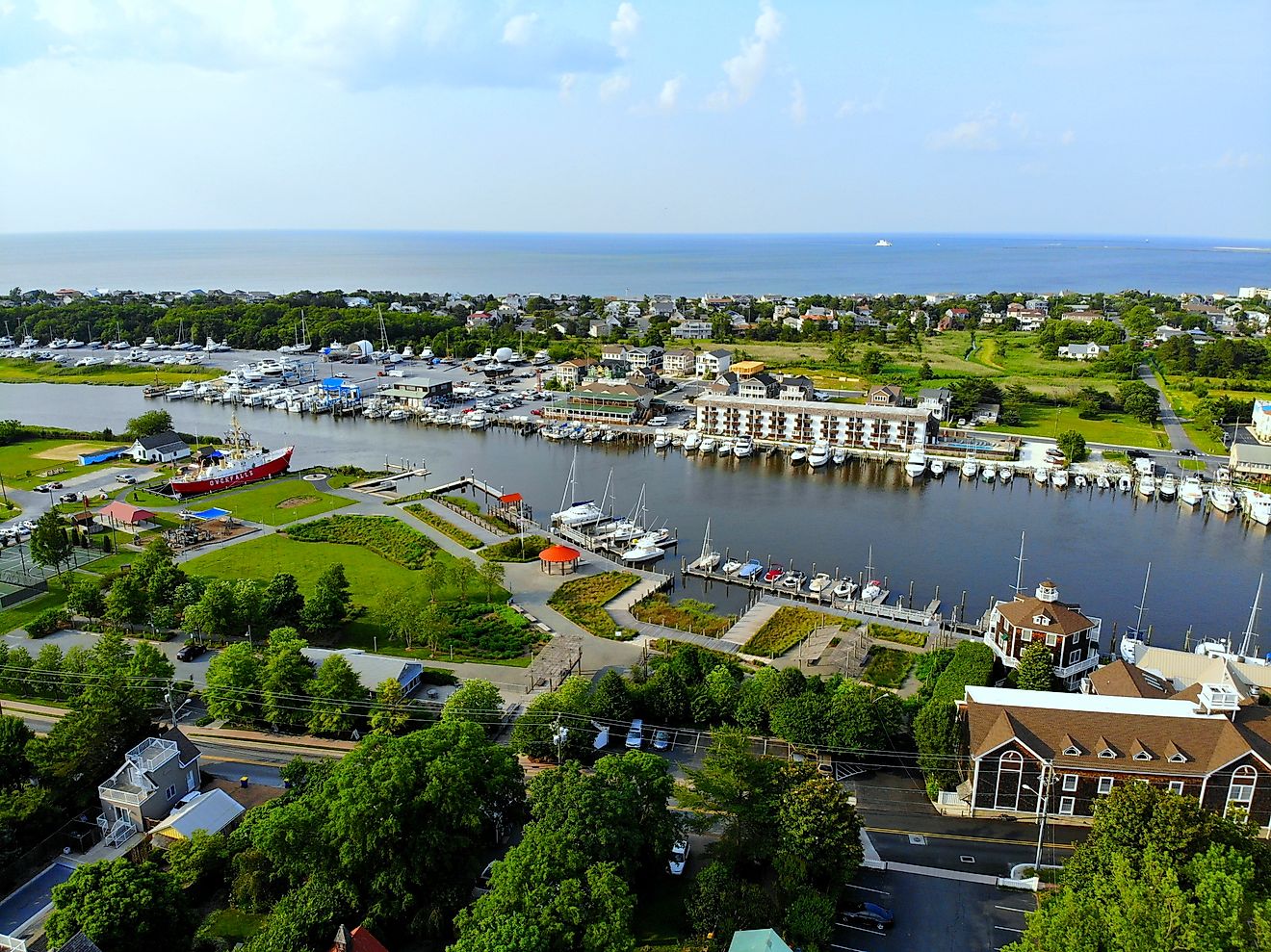 Aerial view of Lewes, Delaware. Editorial credit: Khairil Azhar Junos / Shutterstock.com.