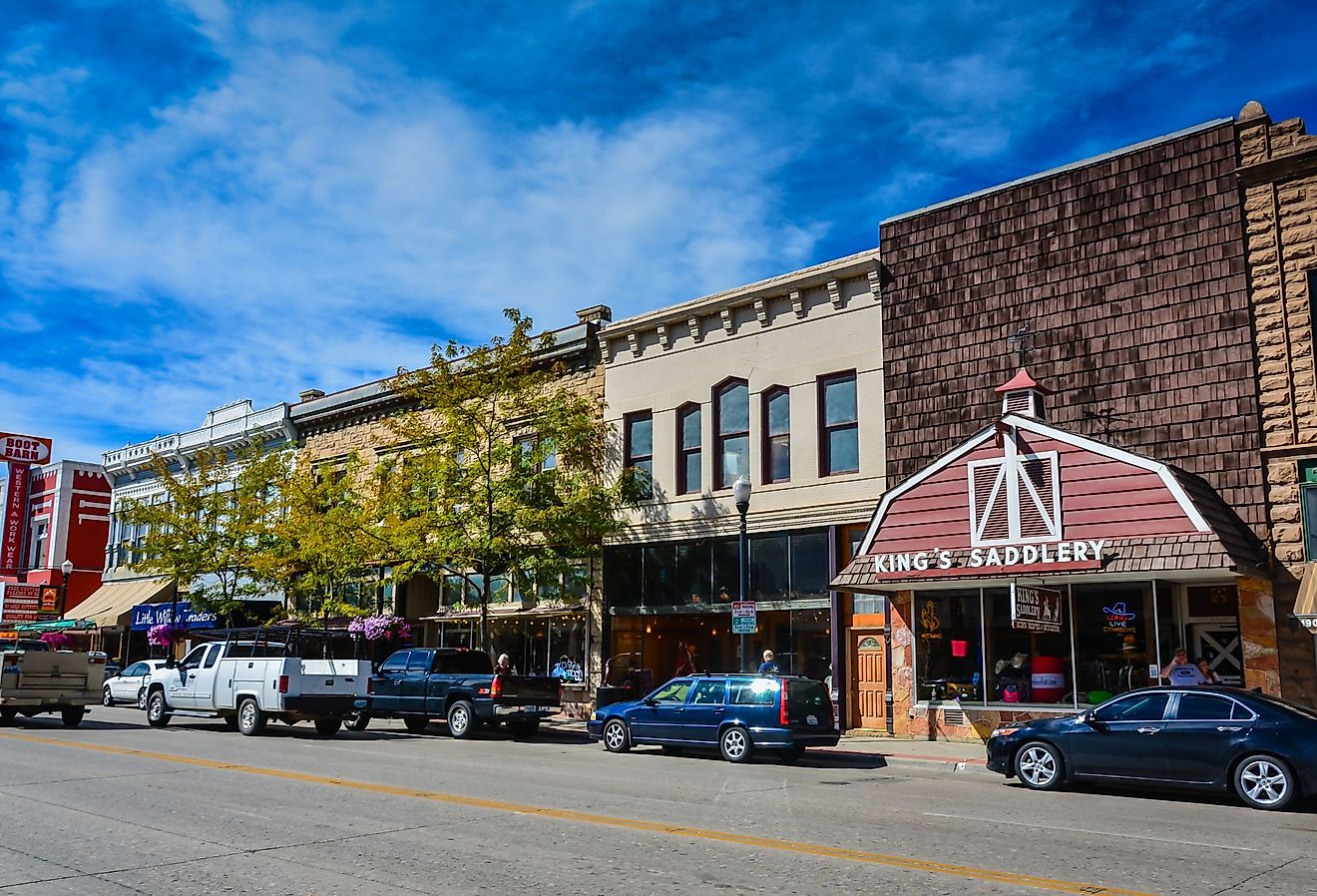 Downtown area of adorable Sheridan, Wyoming. Image credit Sandra Foyt via Shutterstock.