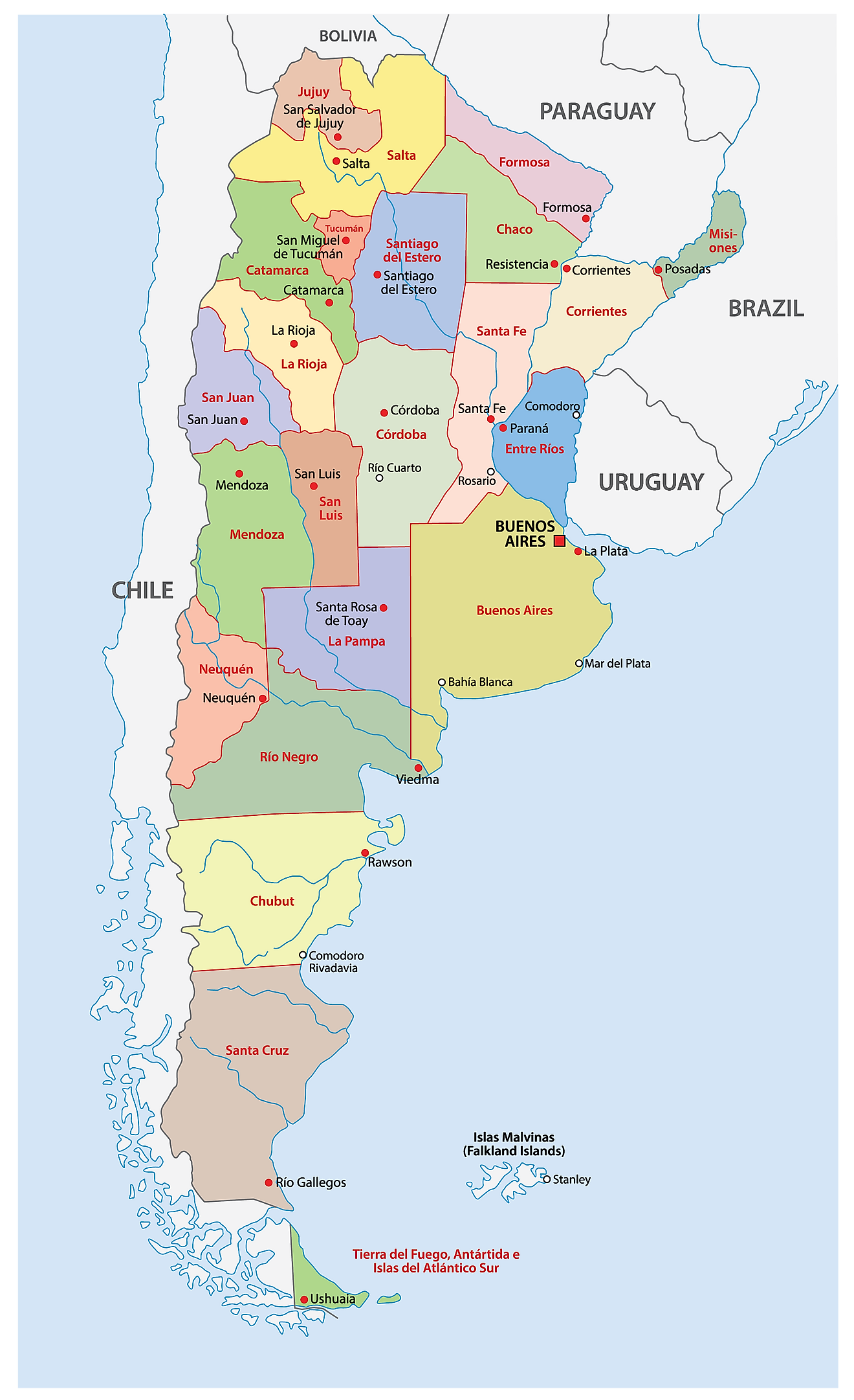 Argentina Provinces Map 
