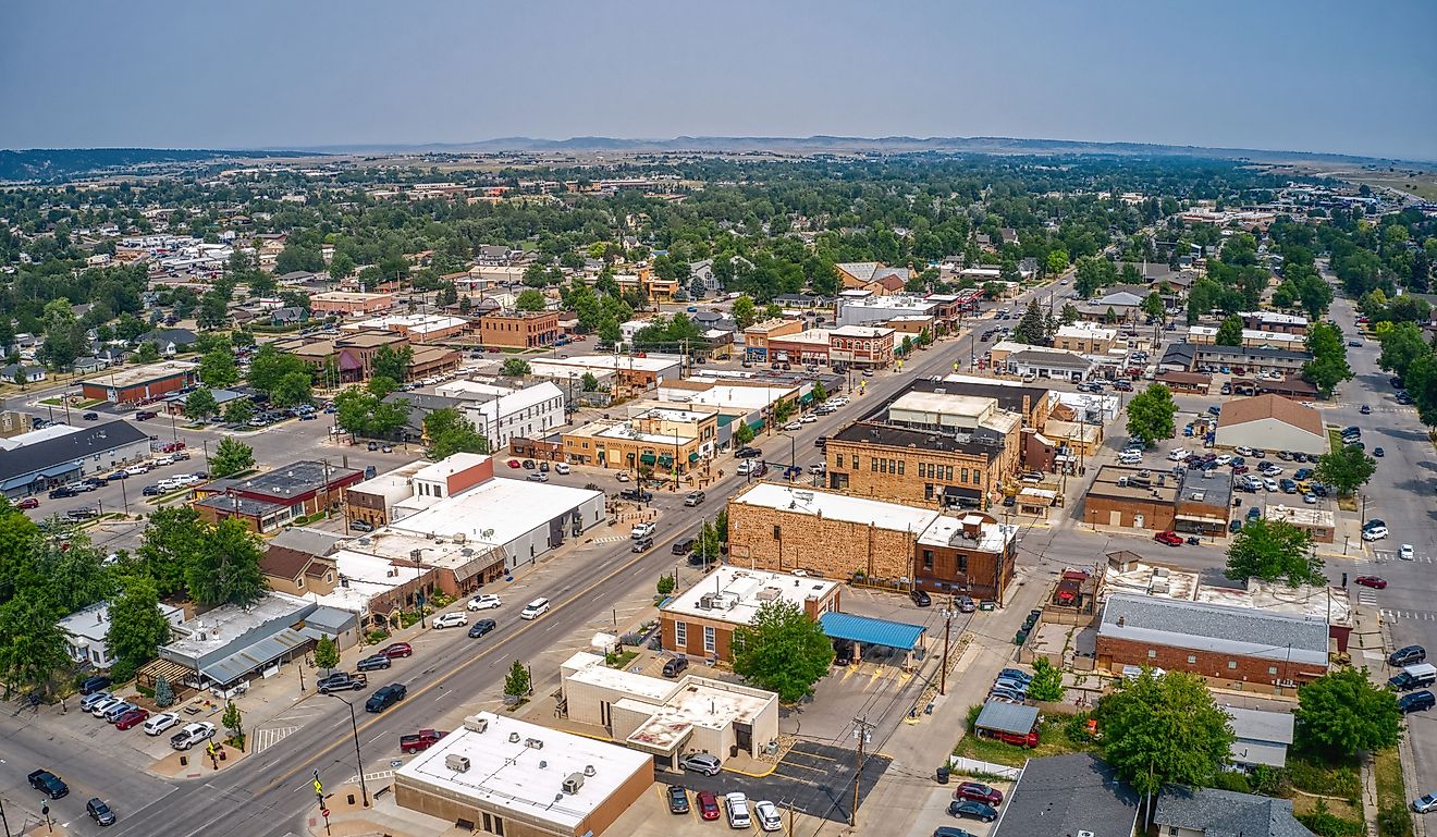 Aerial View of Spearfish, South Dakota in Summer.