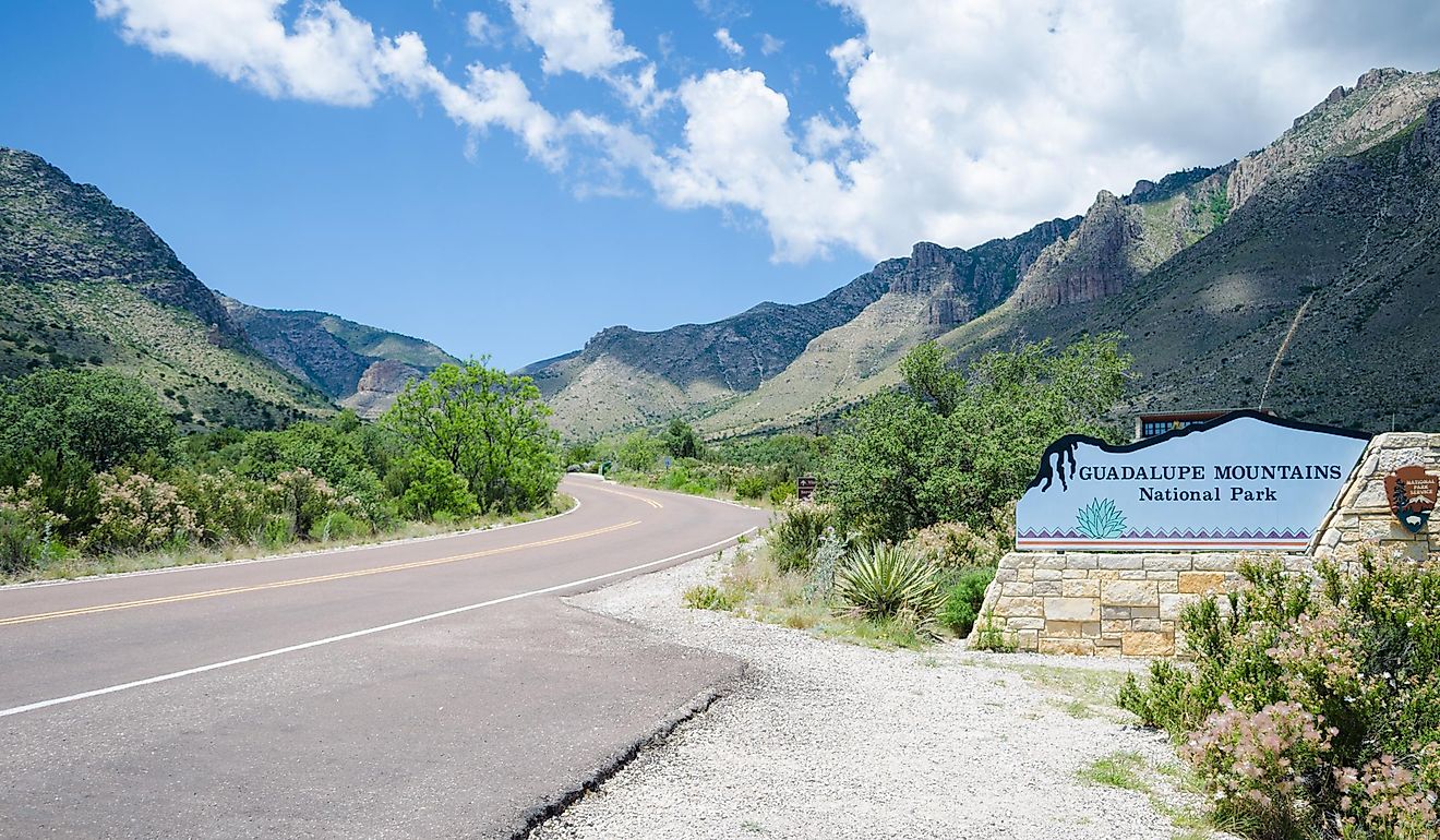 Entrance to Guadalupe Mountains and Carlsbad Caverns national parks.