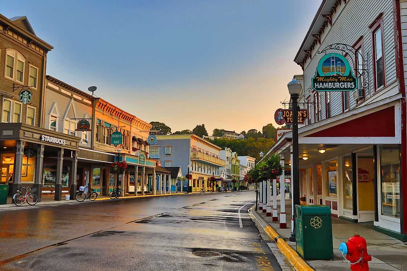 Main Street of Mackinac Island, Michigan. Editorial credit: aceshot1 / Shutterstock.com.