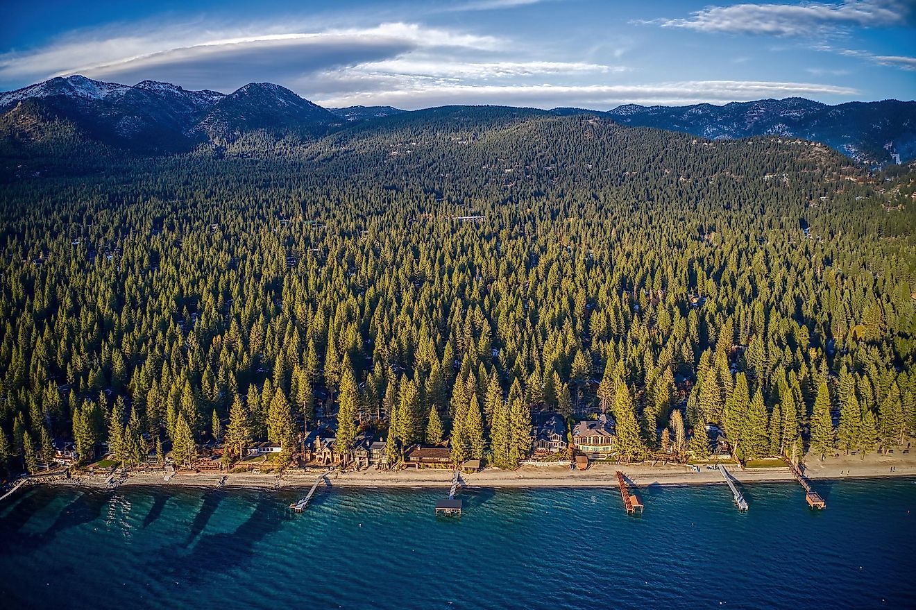 The picturesque town of Incline Village on the shores of Lake Tahoe.