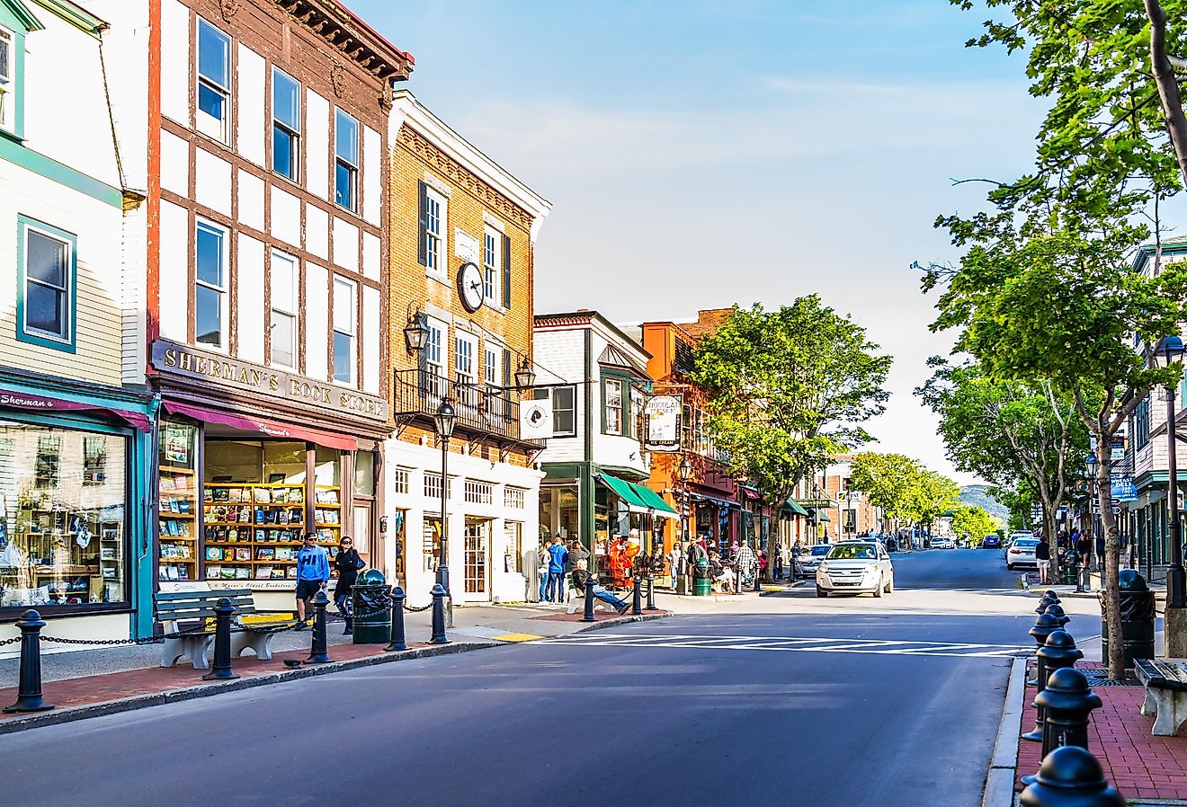 Main street in downtown Bar Harbor, Maine. Image credit Kristi Blokhin via Shutterstock