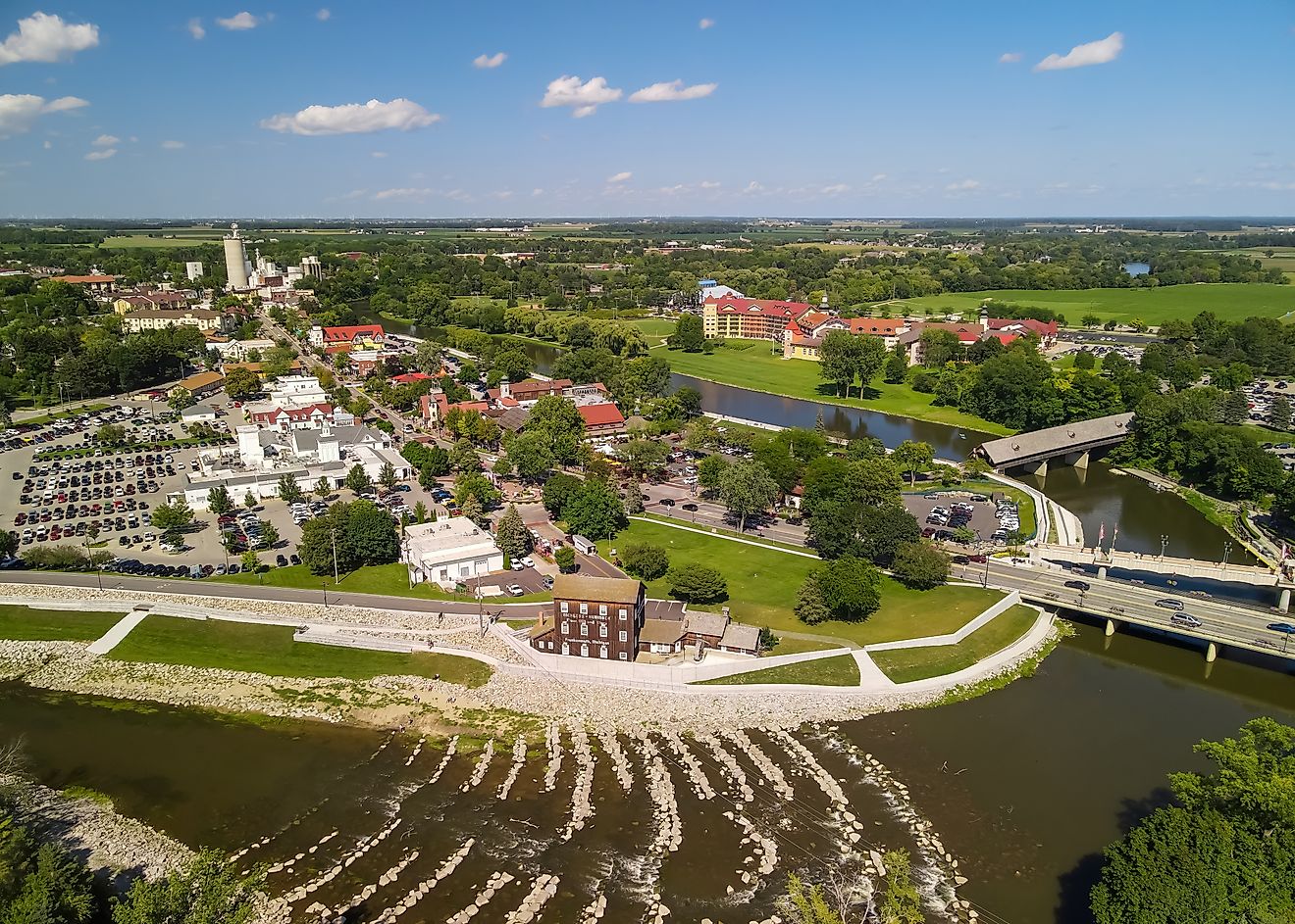 Aerial view of Frankenmuth in Michigan. Editorial credit: SNEHIT PHOTO / Shutterstock.com