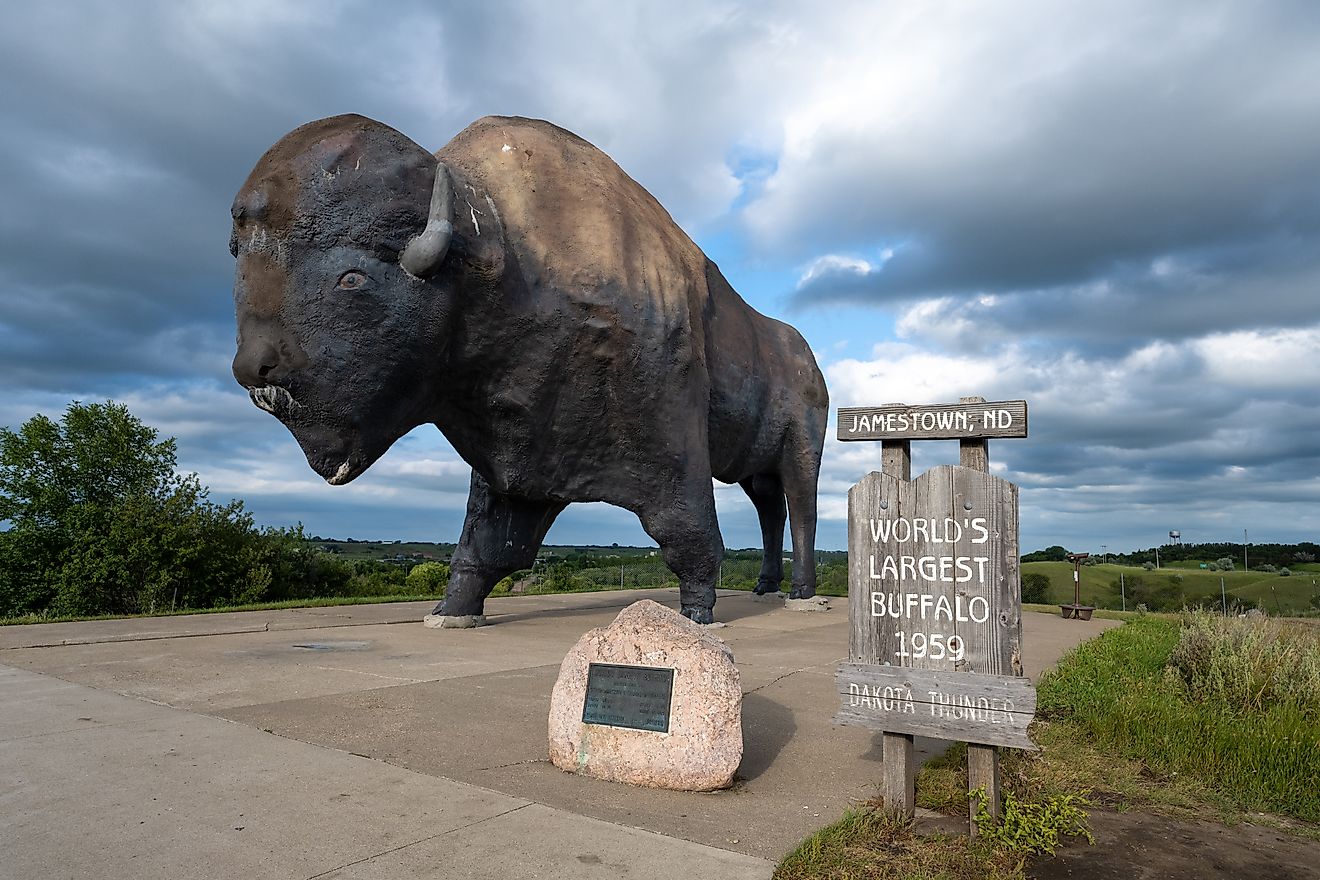 World's Largest Buffalo Monument in Jamestown, North Dakota. Editorial credit: Ayman Haykal / Shutterstock.com