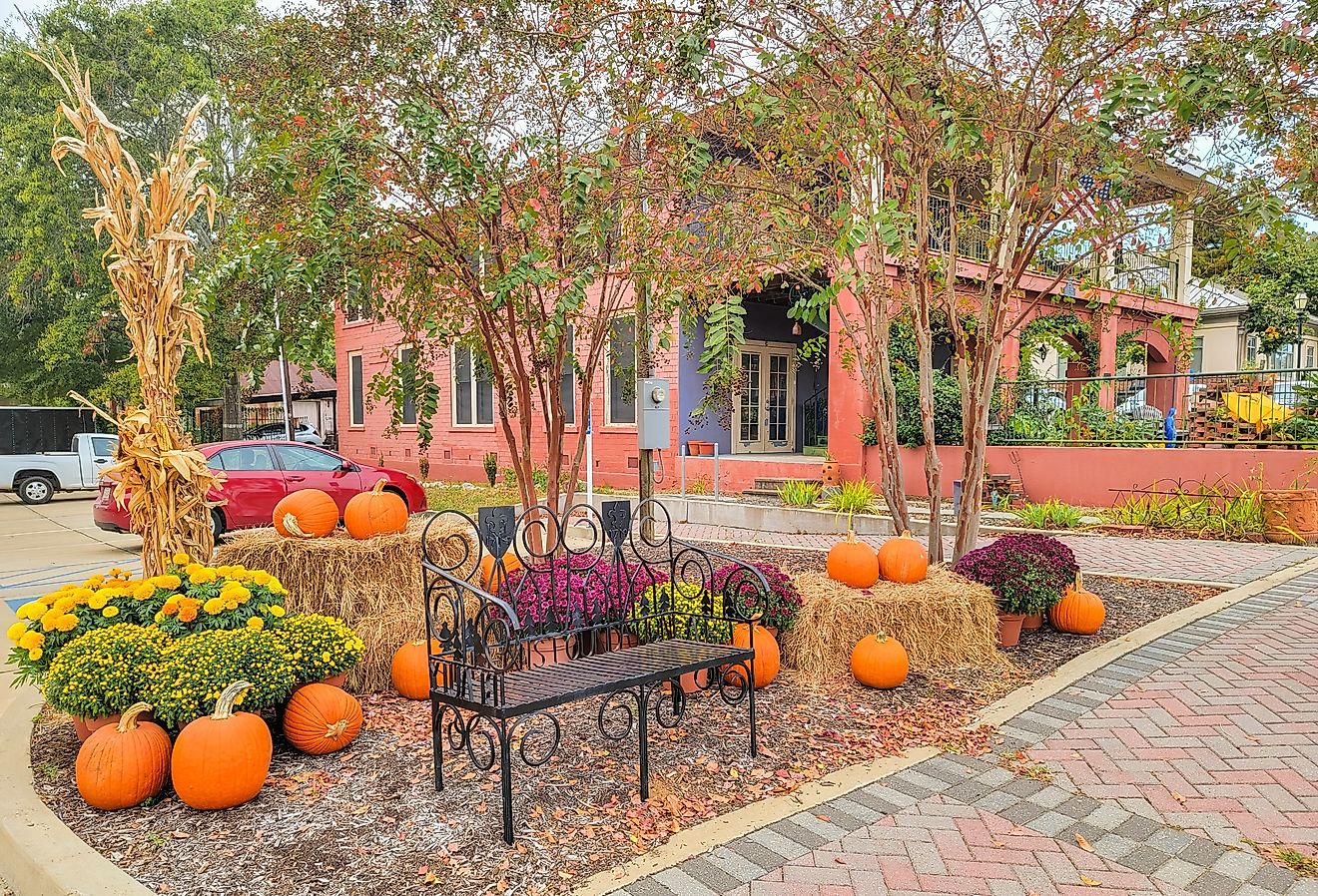 Historic downtown Natchitoches, Louisiana, decorated for fall. Image credit VioletSkyAdventures via Shutterstock