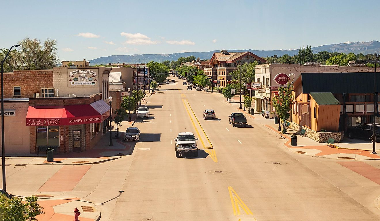 Overlooking main street in Sheridan, Wyoming. Editorial credit: Ems Images / Shutterstock.com