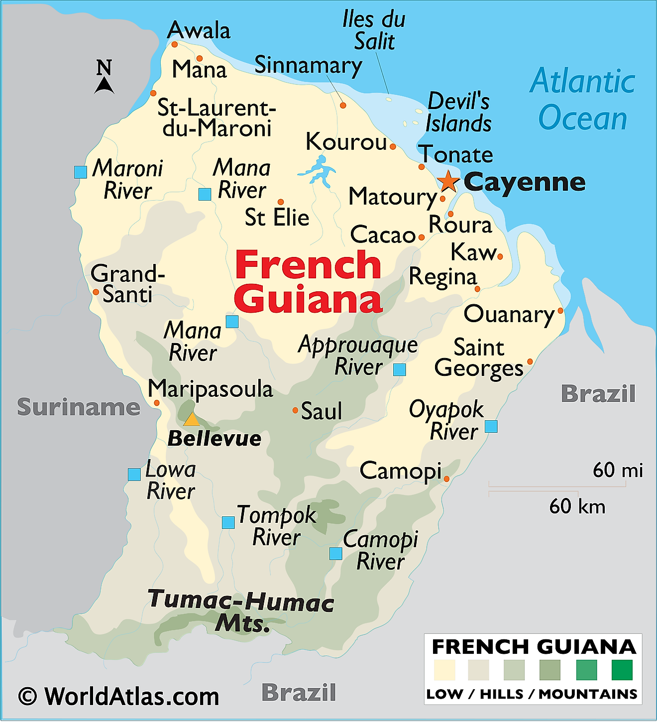 French Guiana On A Map French Guiana Maps & Facts - World Atlas
