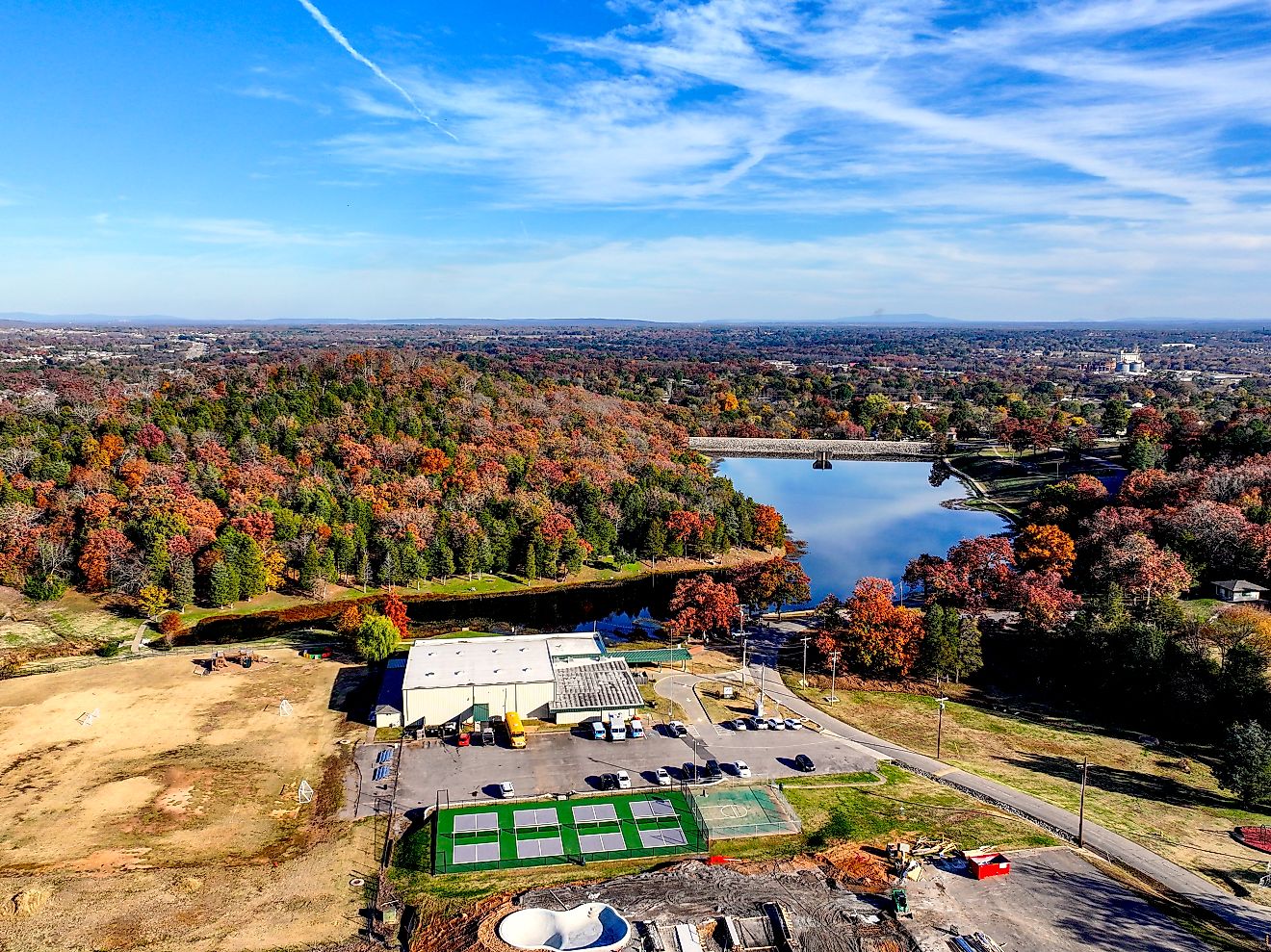 Aerial view of Van Buren City Park in Van Buren, Arkansas. Editorial credit: Jonathan C Wear / Shutterstock.com.