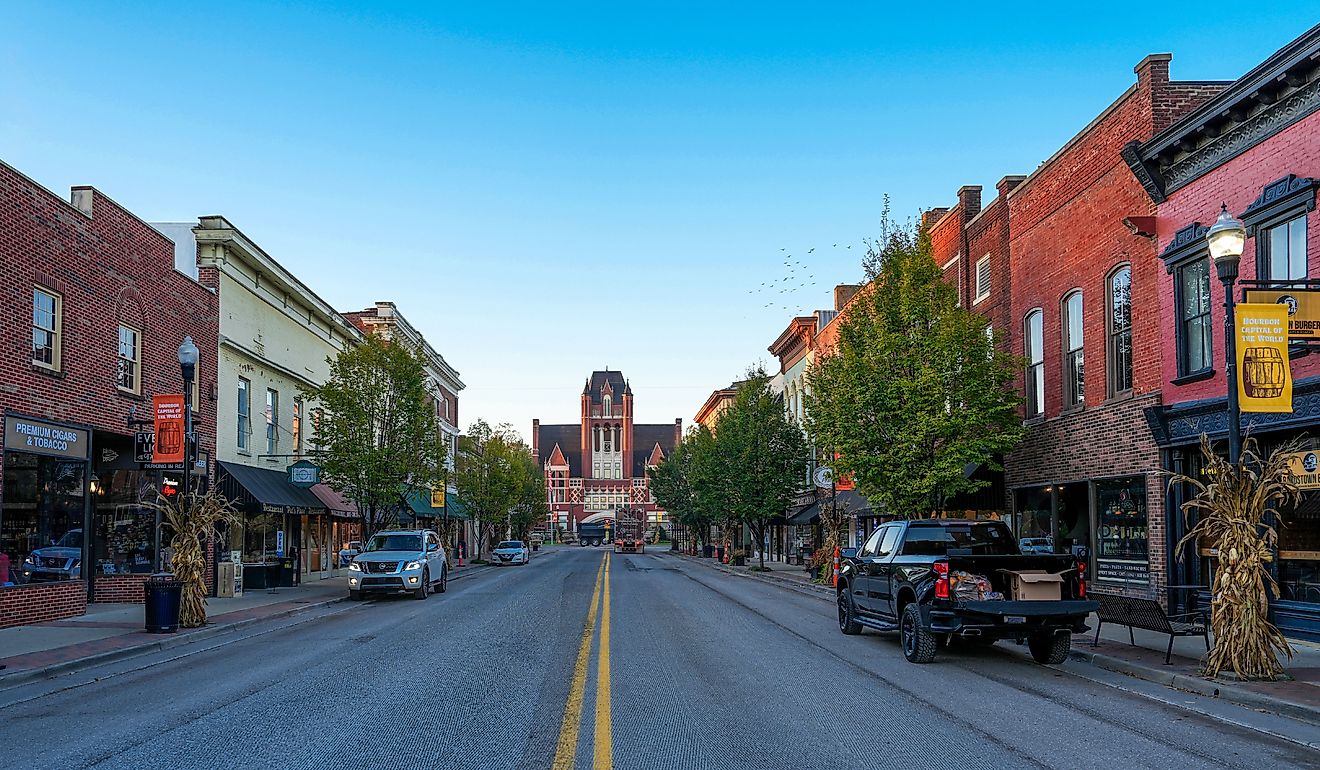 Brick buildings along the main street in Bardstown Kentucky. Editorial credit: Jason Busa / Shutterstock.com