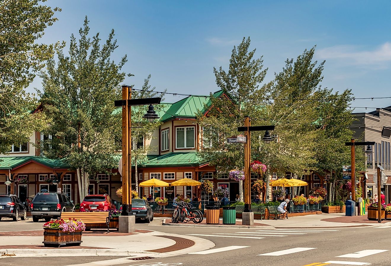 Main Street, Downtown Frisco, Colorado. A quaint and popular ski resort town in summertime.