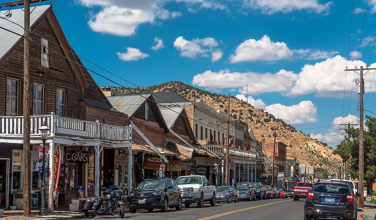 Wooden houses at Main Street in Virginia City. Editorial credit: M. Vinuesa / Shutterstock.com