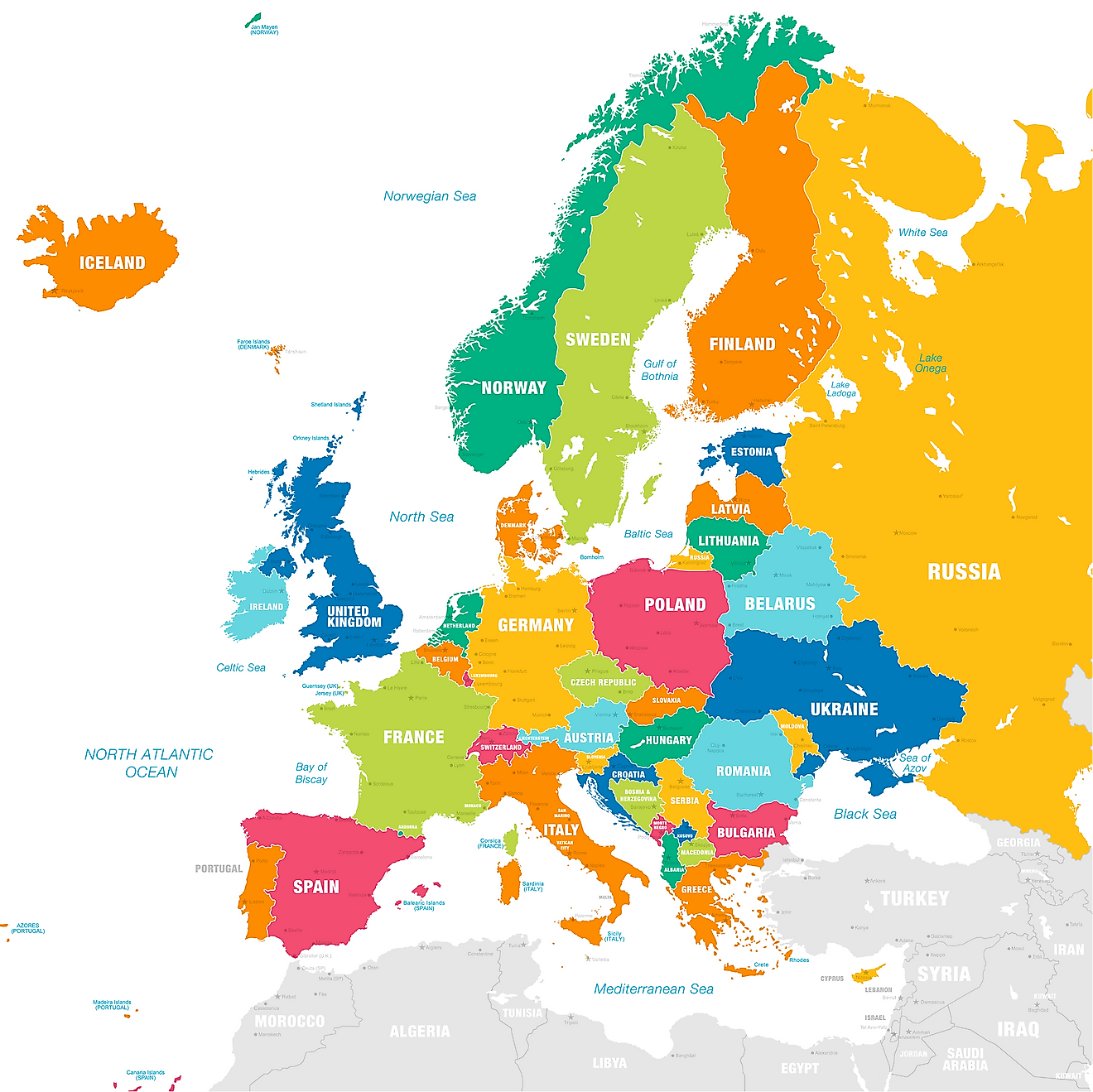 names of countries in europe