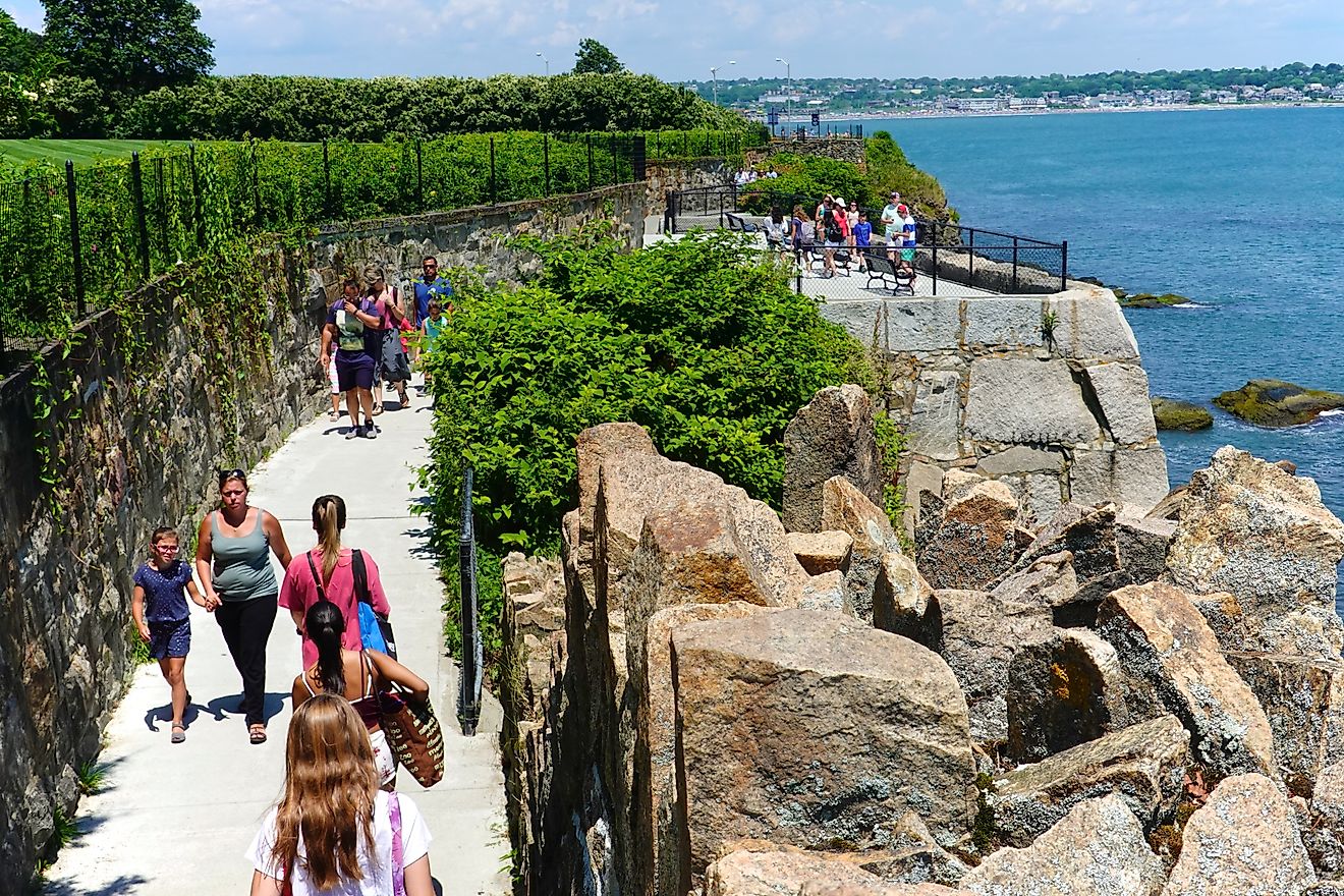 The Cliff Walk in Newport, Rhode Island.