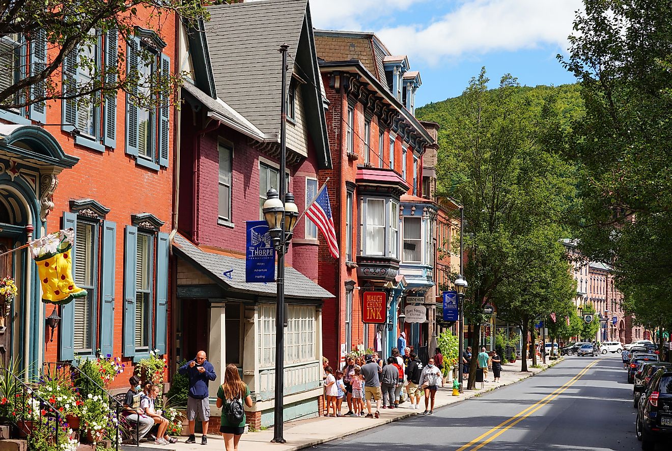 View of the historic town of Jim Thorpe, Pennsylvania, via EQRoy / Shutterstock.com