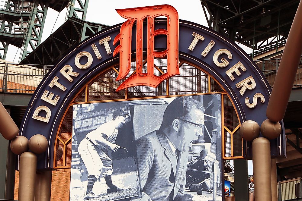 Comerica Park is the new home of the Detroit Tigers. Editorial credit: James R. Martin / Shutterstock.com