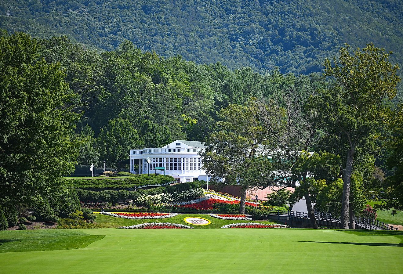 The Greenbrier is a luxury resort located near White Sulphur Springs West Virginia and is Home of the Greenbrier Classic PGA Tour FeDex Cup Event. Image credit Mark Winfrey via Shutterstock