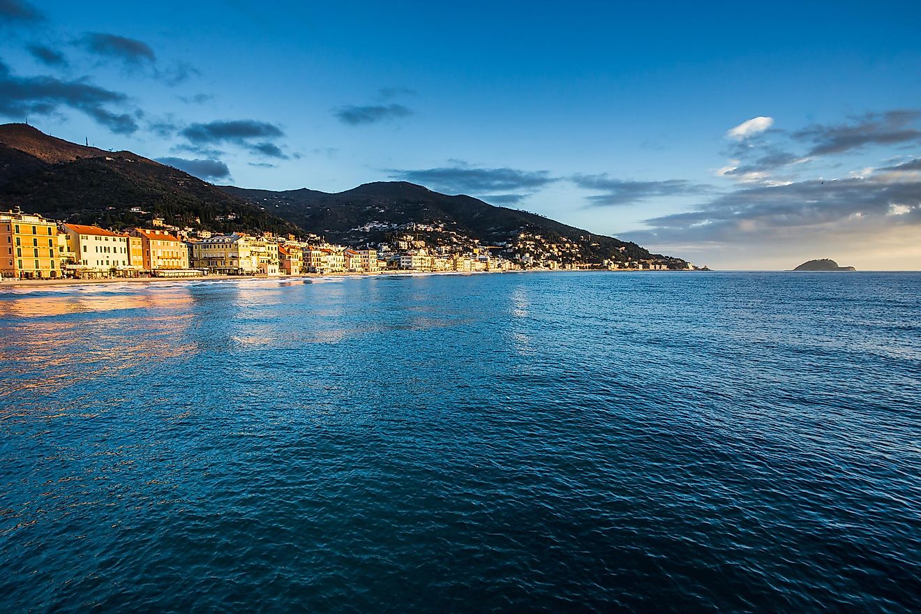 Alassia town on the Ligurian Sea coast.
