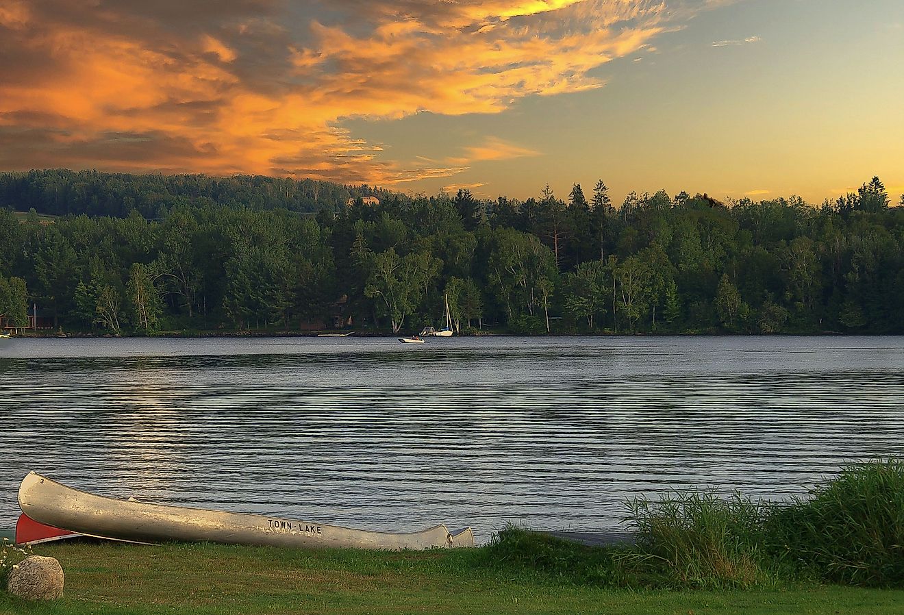 The Rangeley Lake sunset in Rangeley, Maine