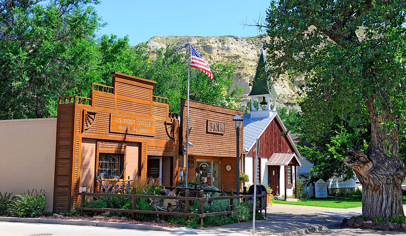 Medora, North Dakota, US, near the Badlands and Theodore Roosevelt National Park. Editorial credit: Dennis MacDonald / Shutterstock.com