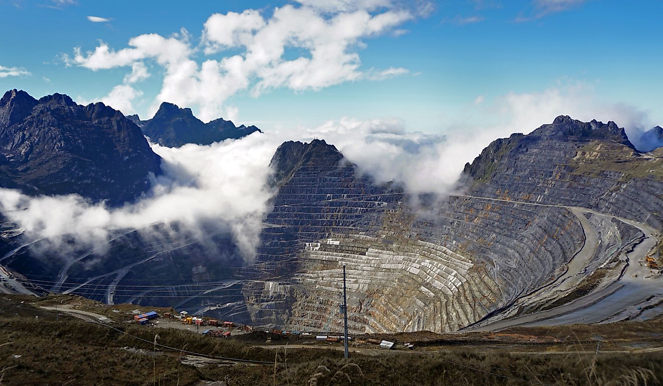 Grasberg Open Pit Mine, the highest open pit mine in the world, located in 4400masl, Papua Indonesia.