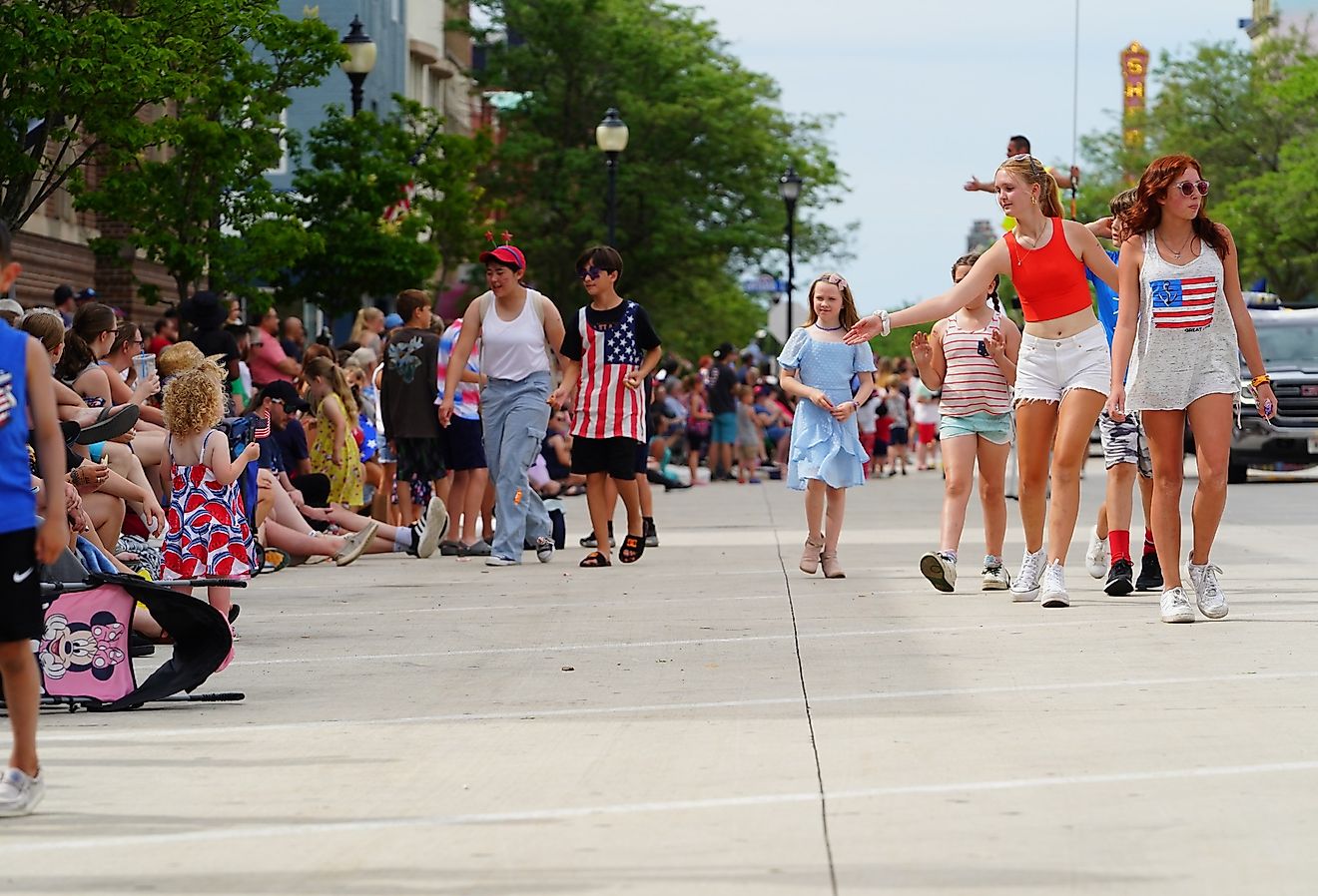 Participants of the Freedom Fest parade in Sheboygan, Wisconsin. Image credit Aaron of L.A. Photography via Shutterstock